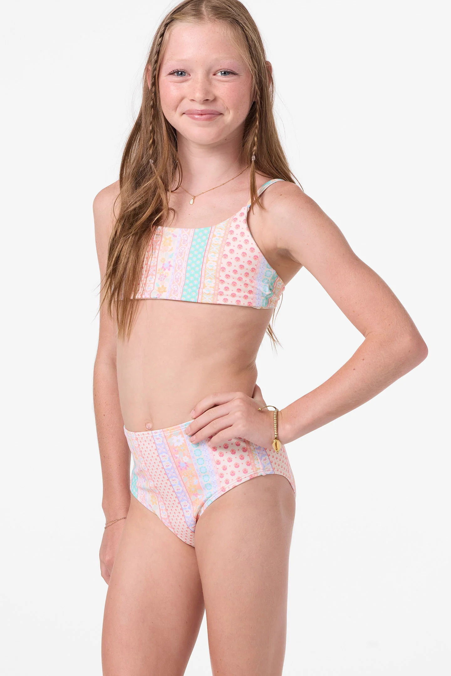 Girl's Bali Floral Revo Tie Back Bralette Set - Image 5