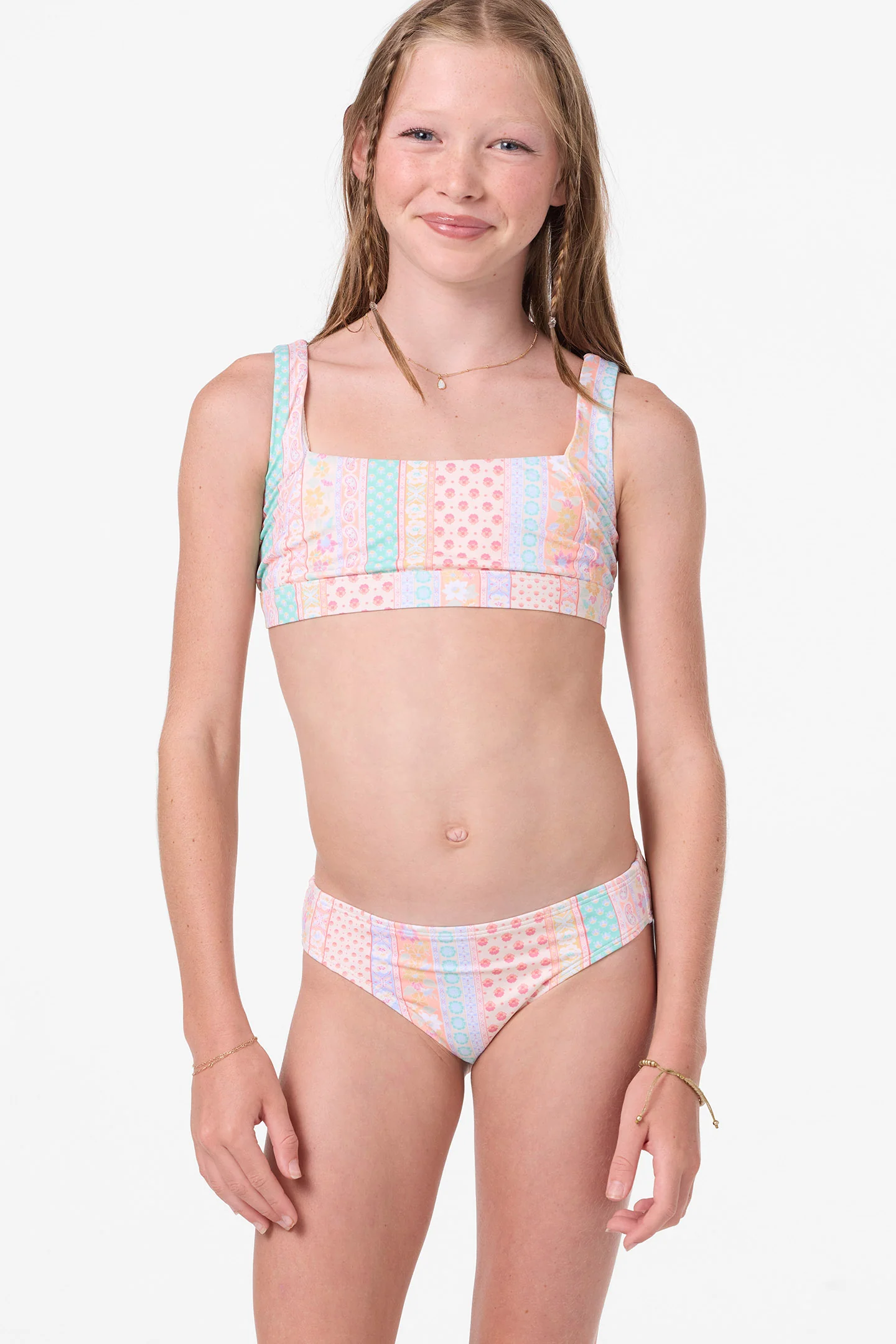Girl's Bali Floral Square Neck Set