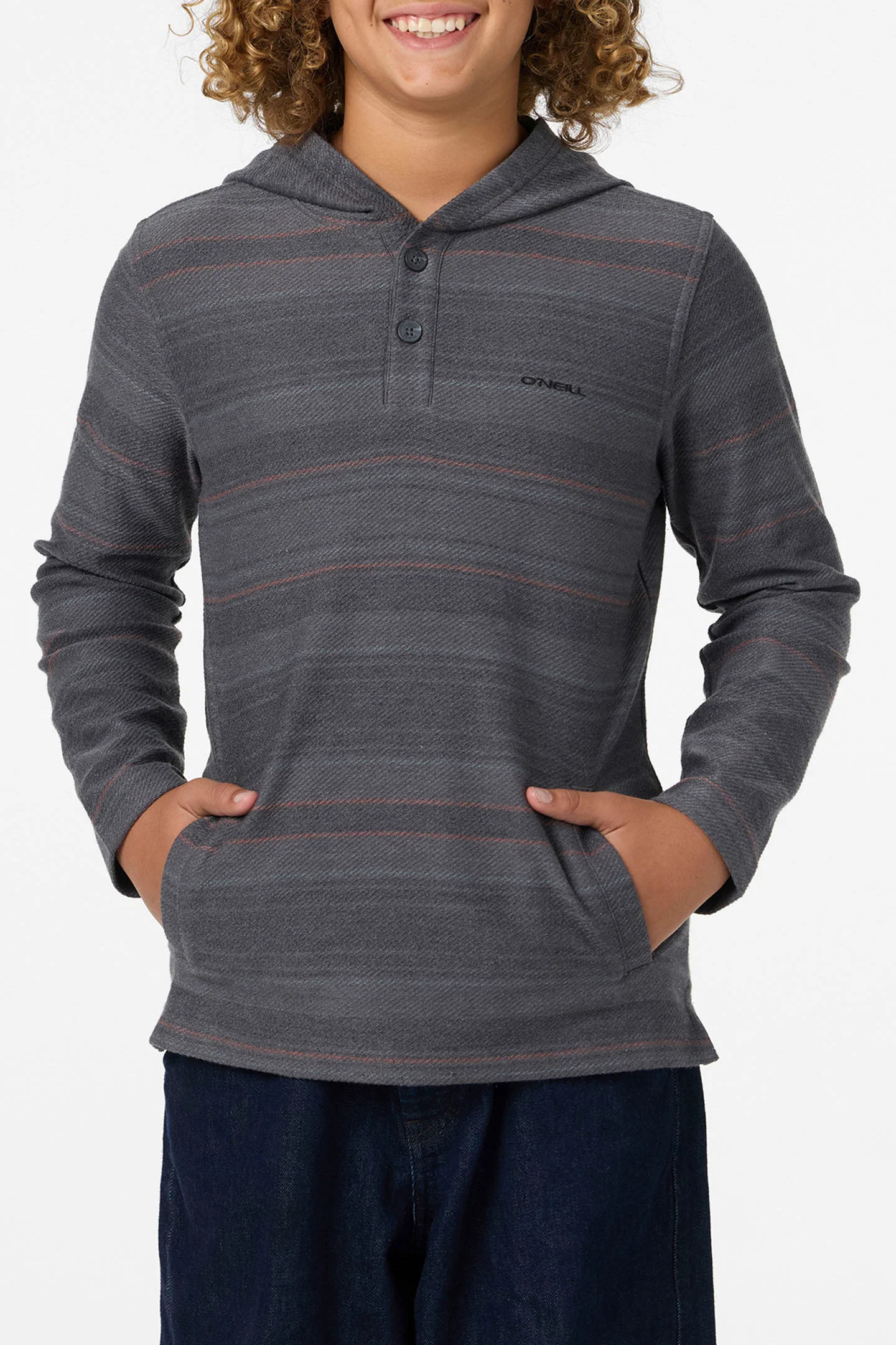 Boy's Bavaro Stripe Poncho Pullover Fleece - Image 2