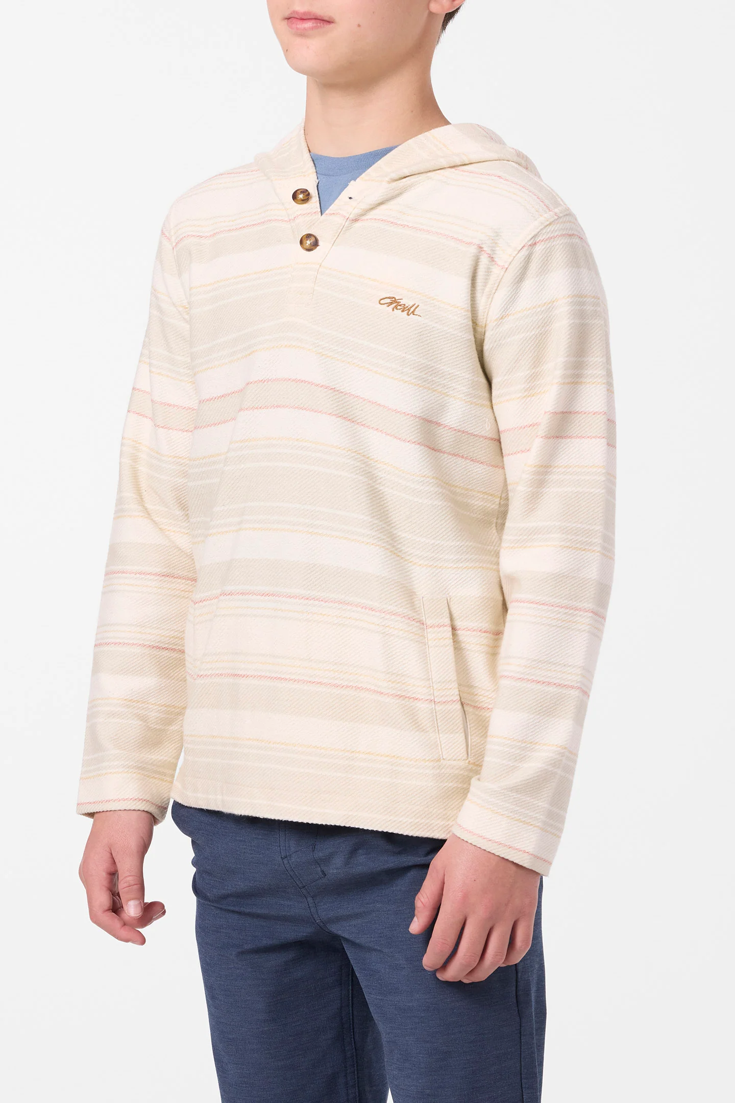 Boy's Bavaro Stripe Poncho Pullover Fleece - Image 3