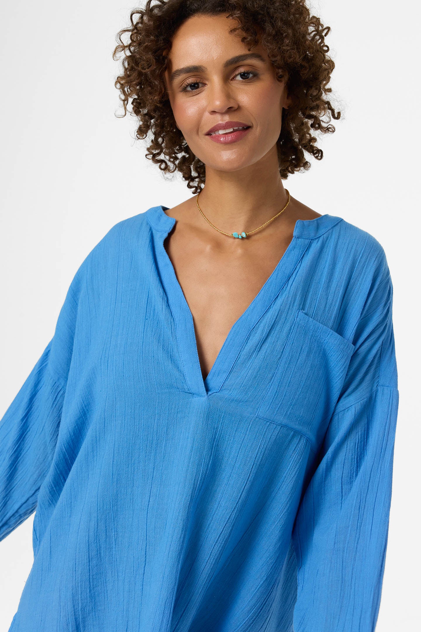 Belizin Long Sleeve Cover-Up Dress - Image 4