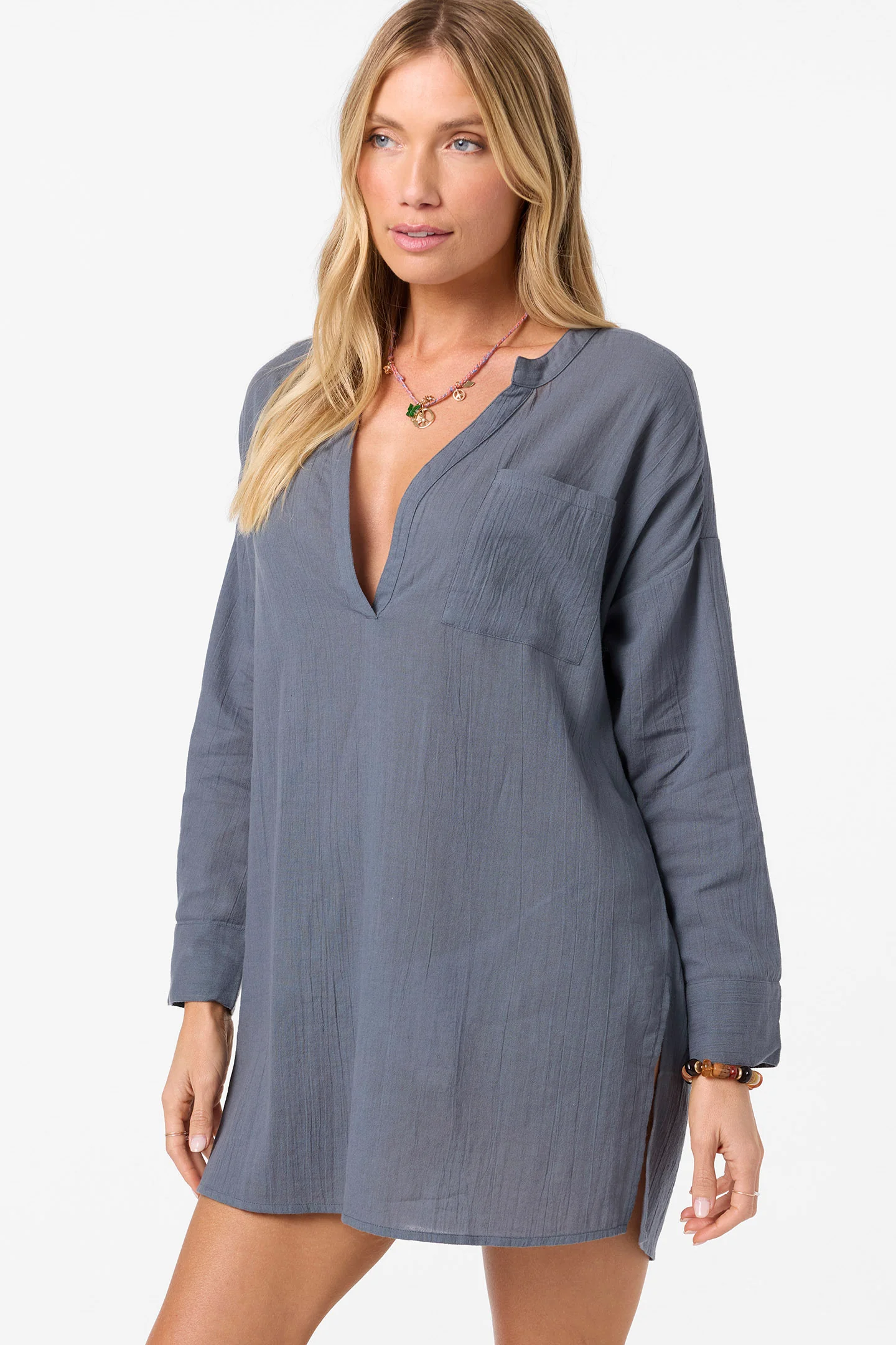 Belizin Long Sleeve Cover-Up Dress - Image 5