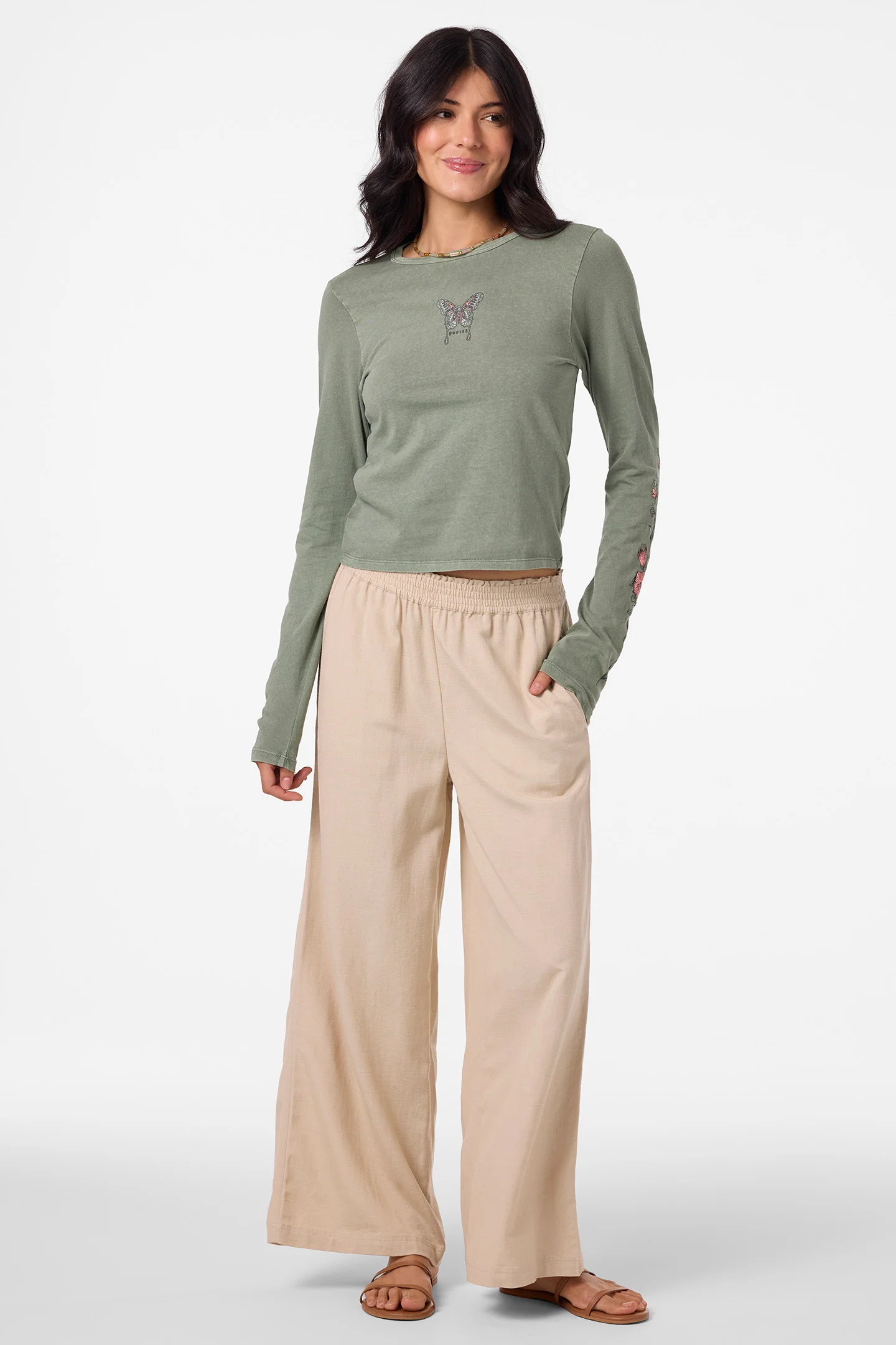 Boho Butterfly Long Sleeve Tee - Image 3