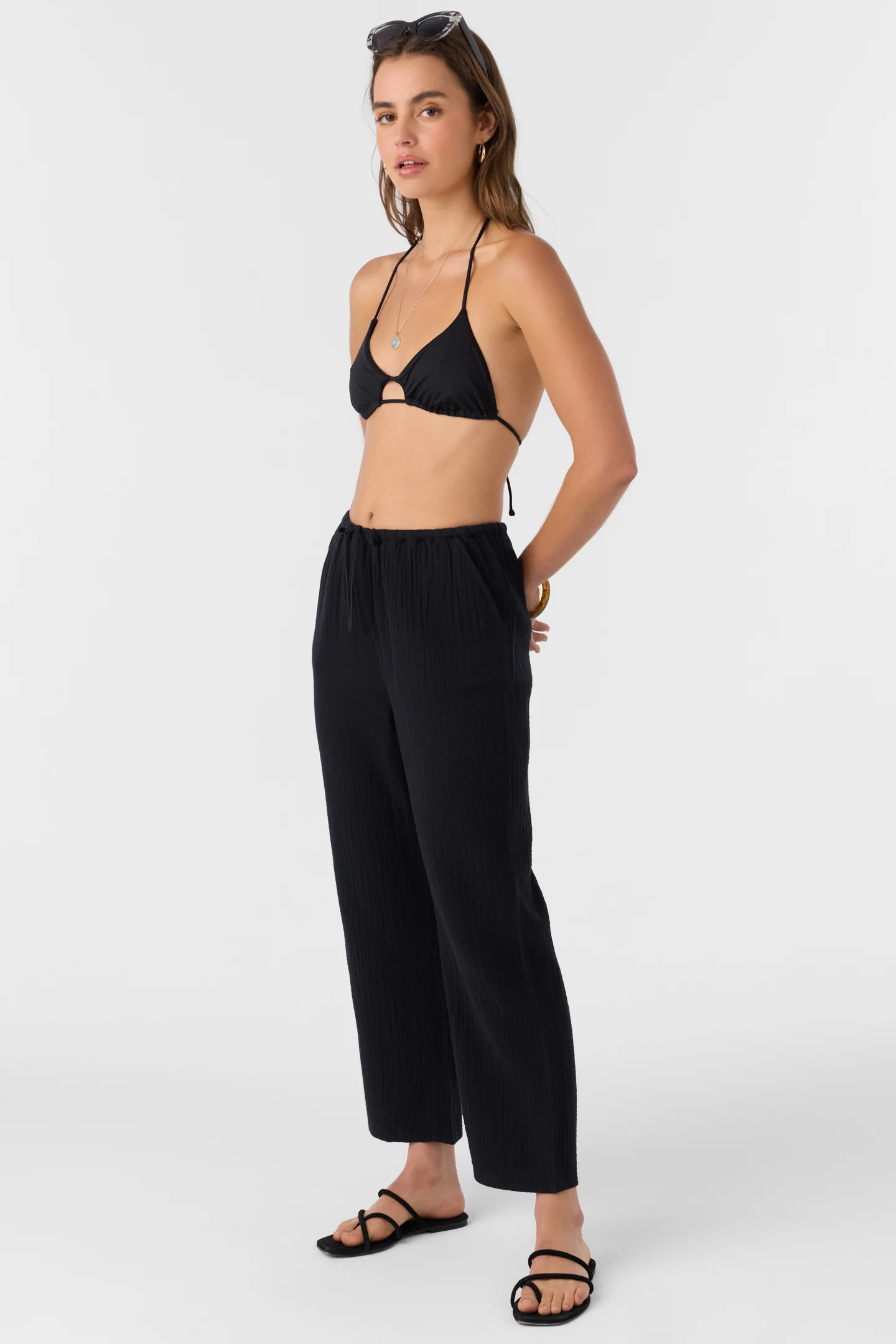 Brenda Crinkle Double Gauze Beach Pants - Image 3