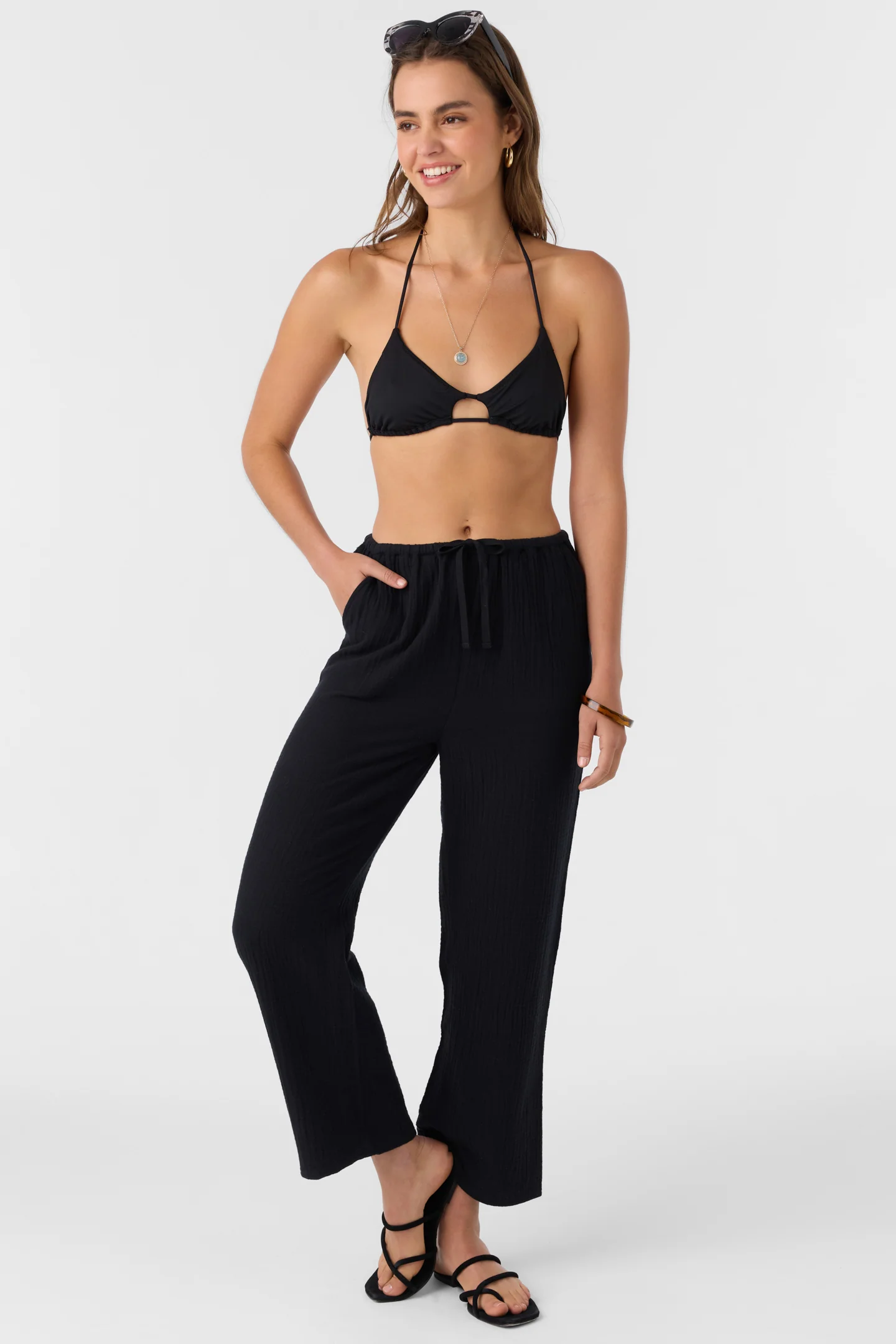 Brenda Crinkle Double Gauze Beach Pants - Image 7