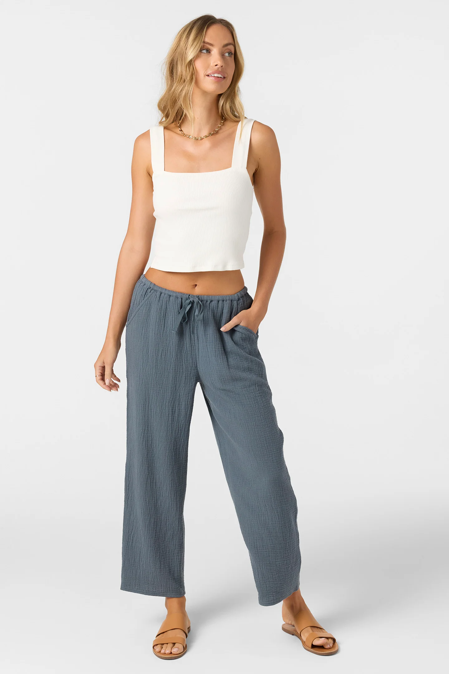 Brenda Crinkle Double Gauze Beach Pants - Image 7