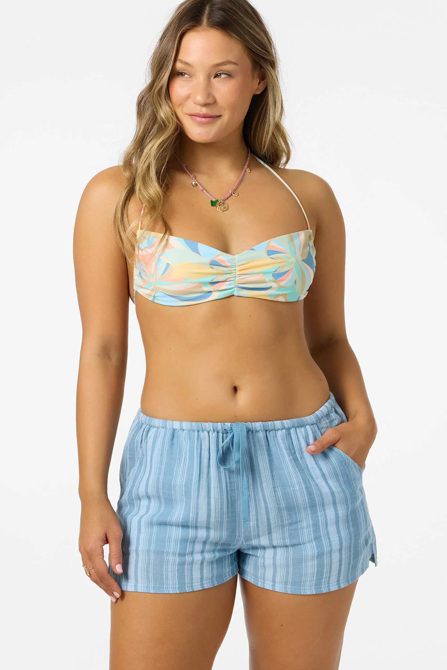 Brenda Waves Stripe Beach Shorts - Image 2