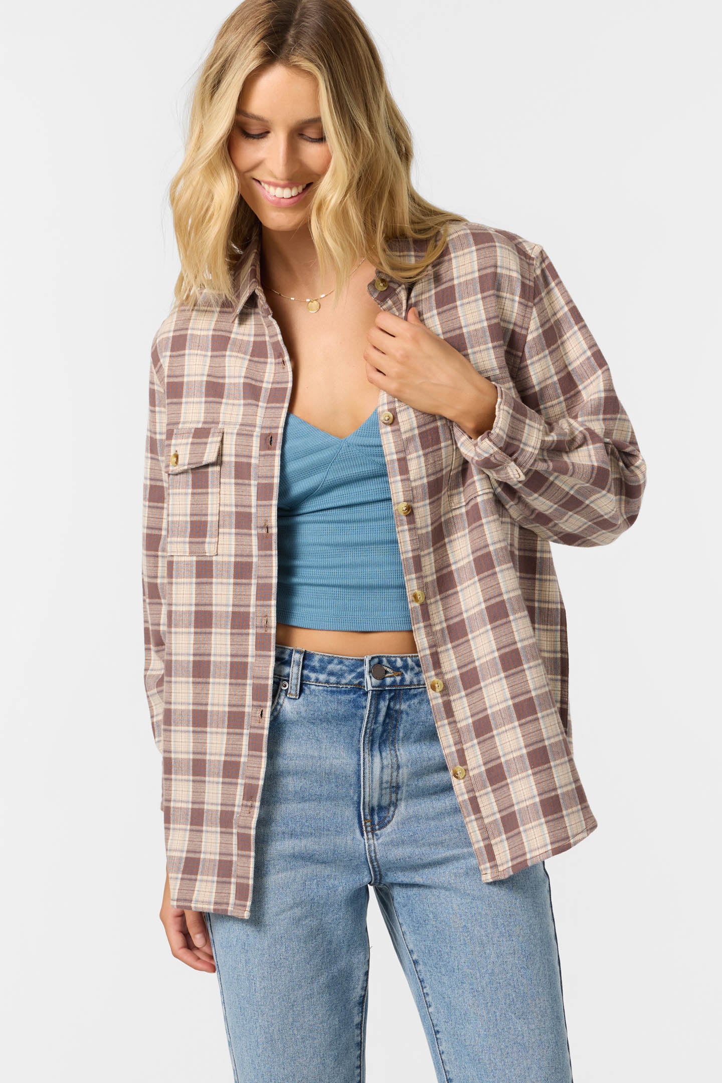 Brooks Flannel Long Sleeve Top