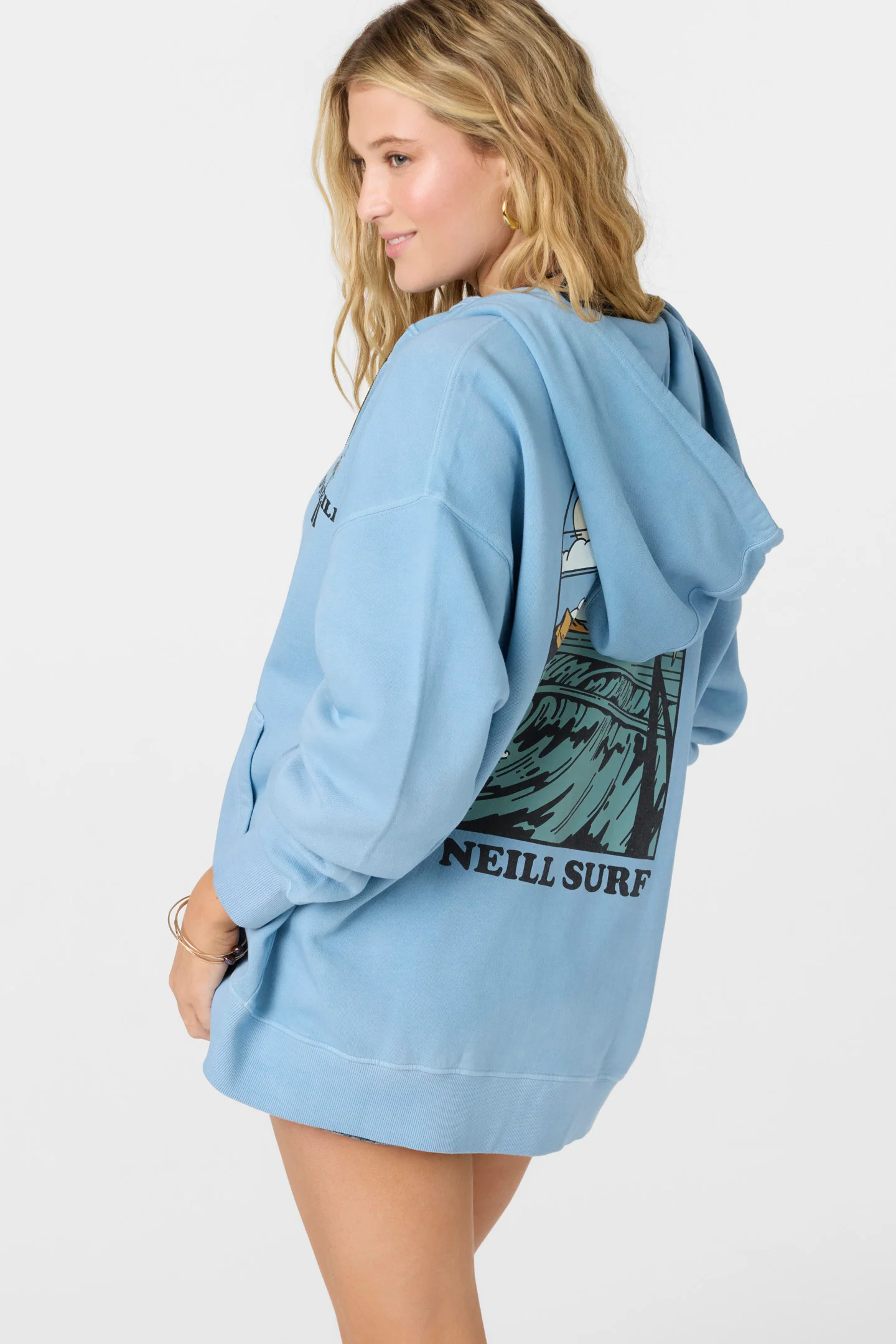 Byron Hooded Oversized Fit Zip Fleece Jacket