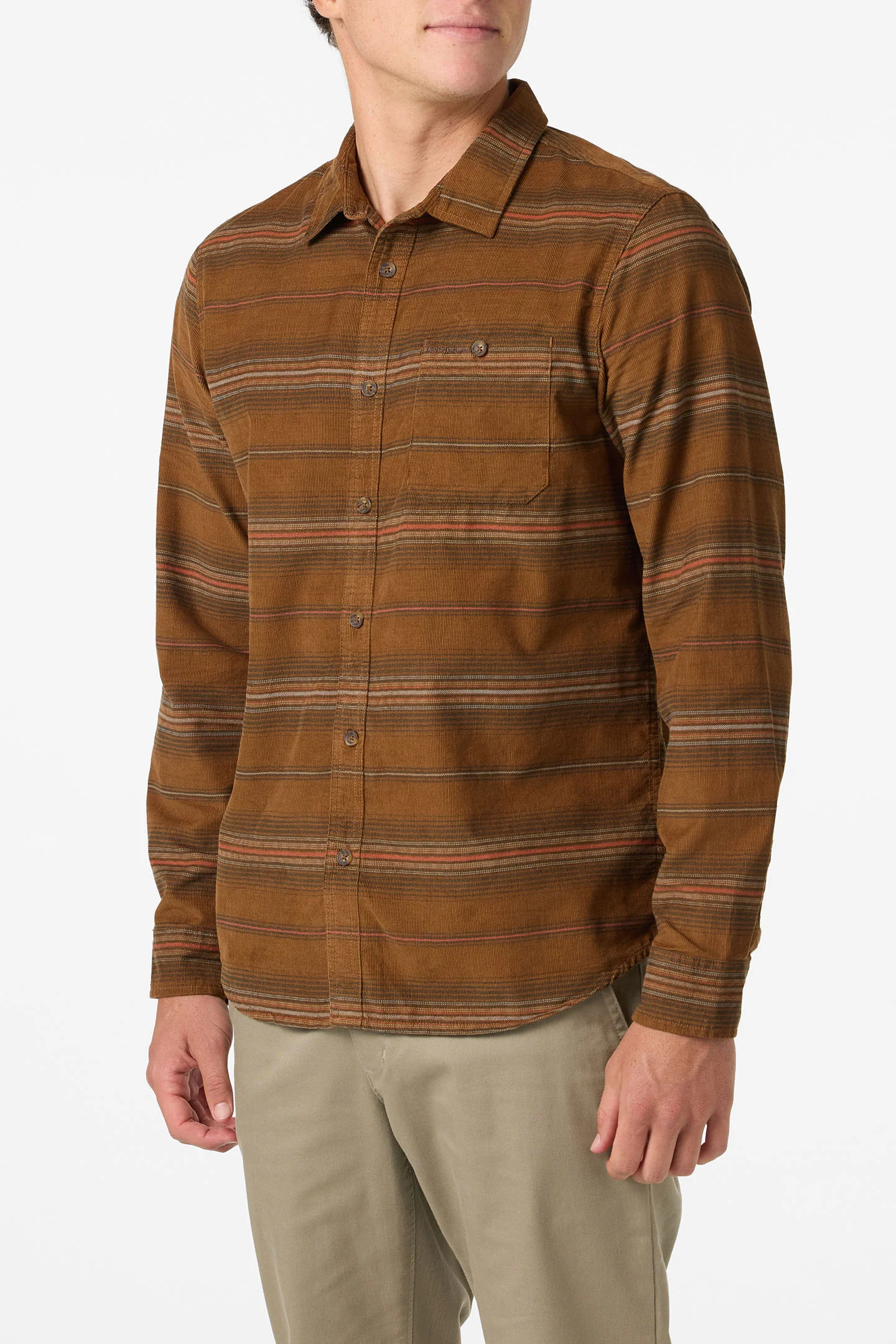 Caruso Stripe Cord Standard Fit Long Sleeve Shirt - Image 3