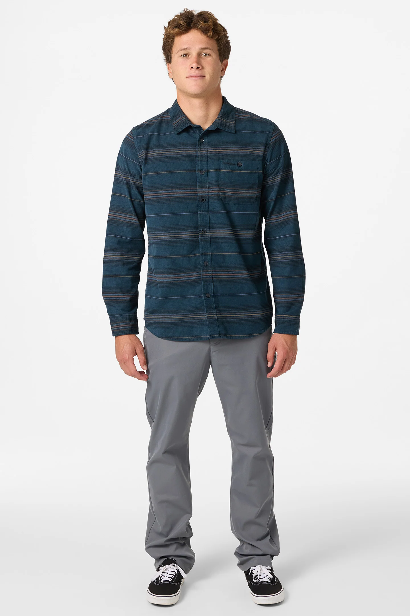 Caruso Stripe Cord Standard Fit Long Sleeve Shirt - Image 3