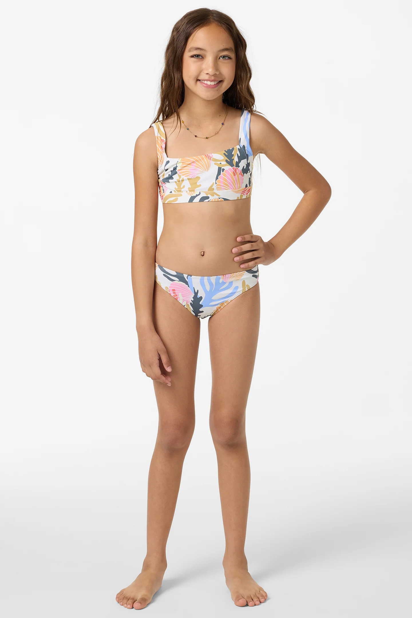 Girl's Cora Geo Square Neck Swim Set - Image 3