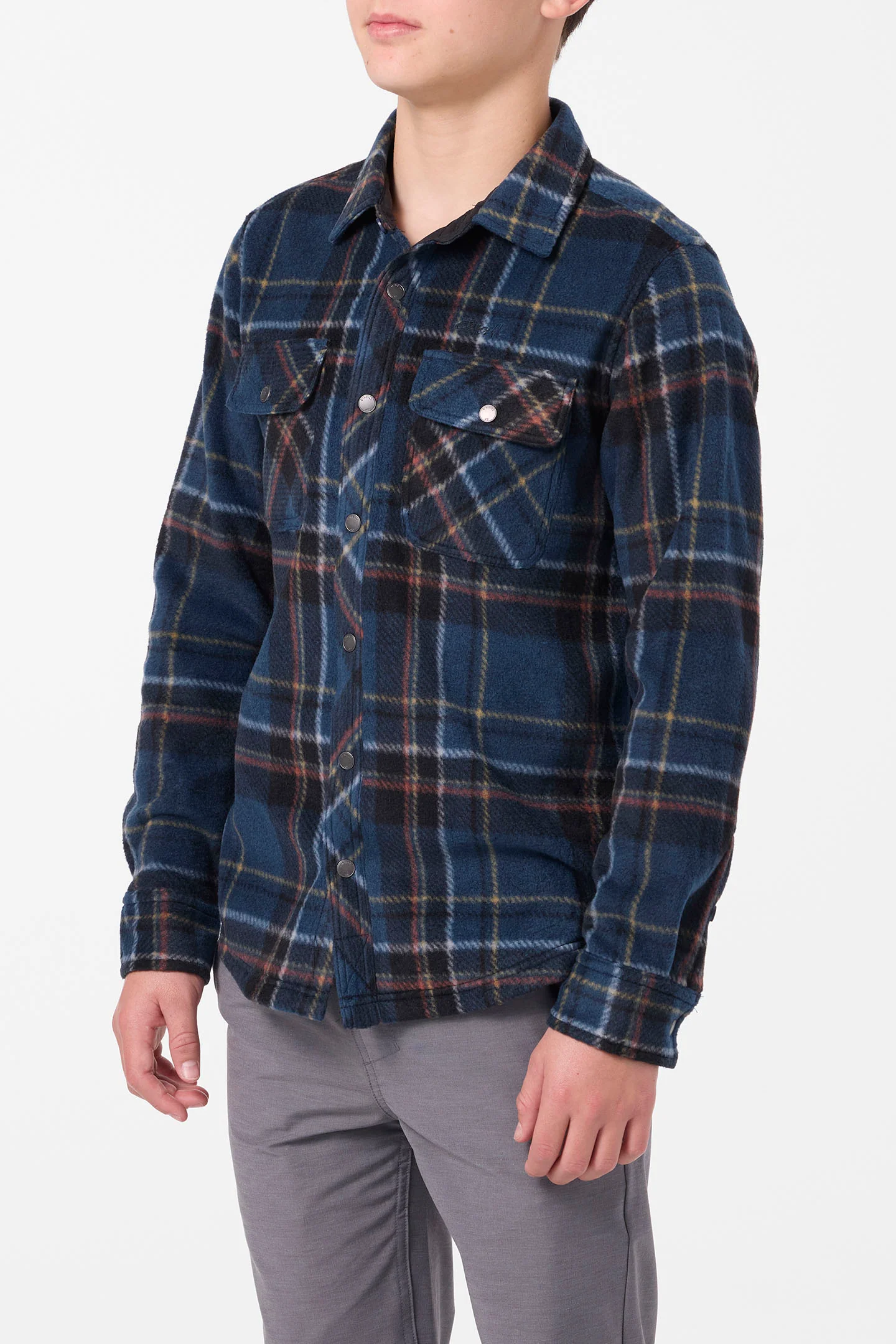 Boy's Glacier Plaid Superfleece Long Sleeve Shirt - Image 3