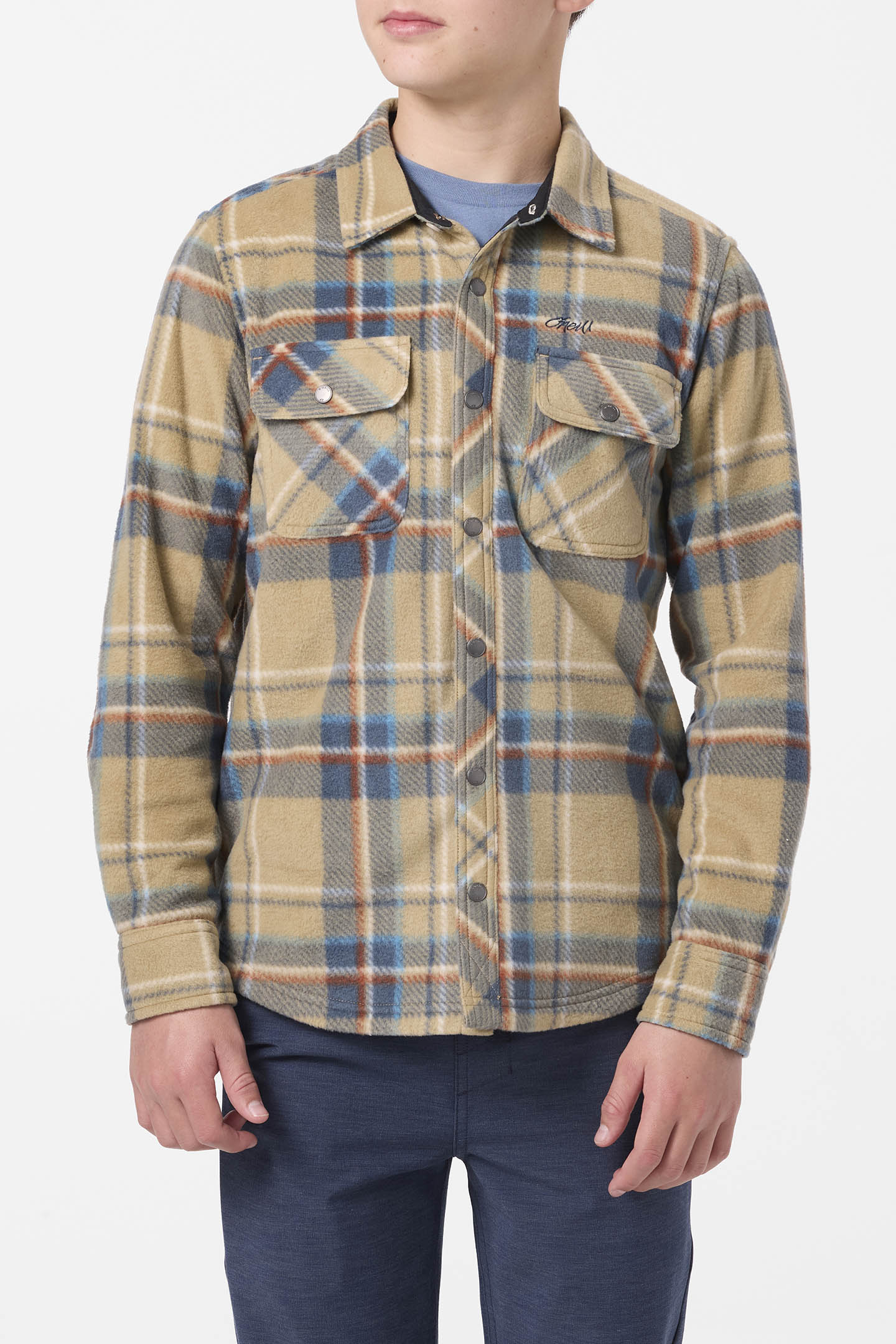 Boy's Glacier Plaid Superfleece Long Sleeve Shirt - Image 2