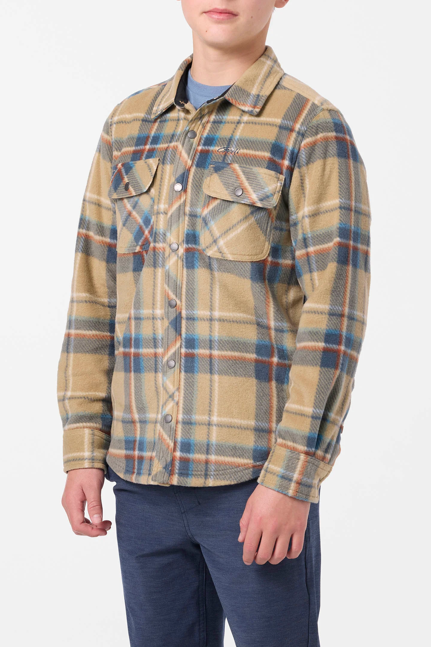 Boy's Glacier Plaid Superfleece Long Sleeve Shirt - Image 3