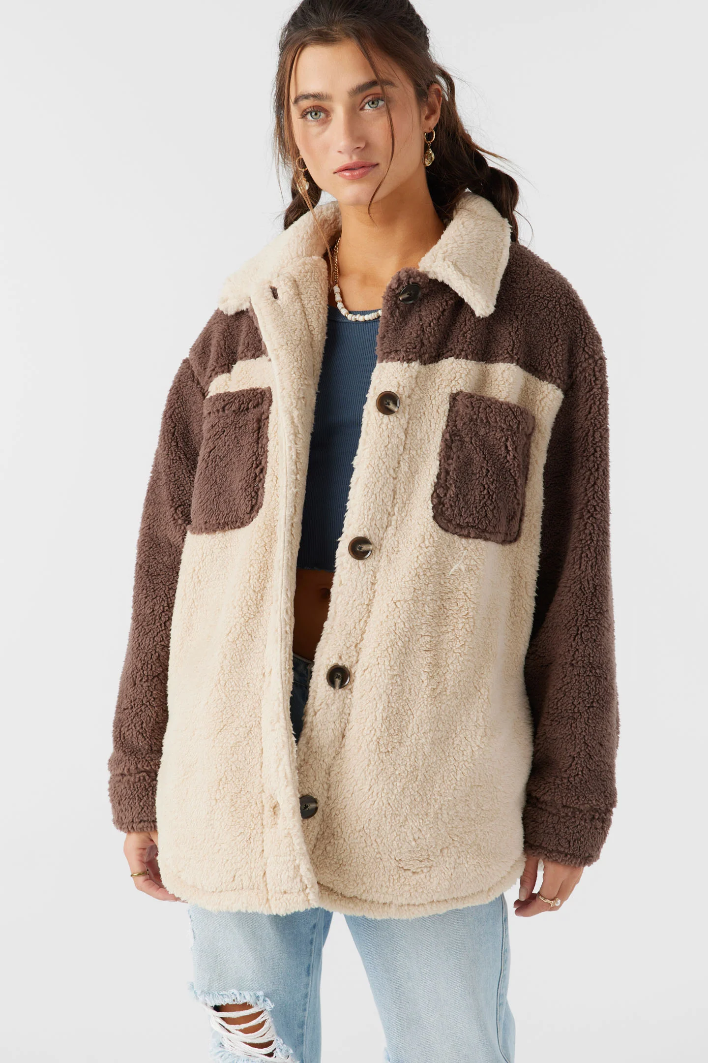 Heath Colorblock High Pile Oversized Fleece Jacket - Image 6