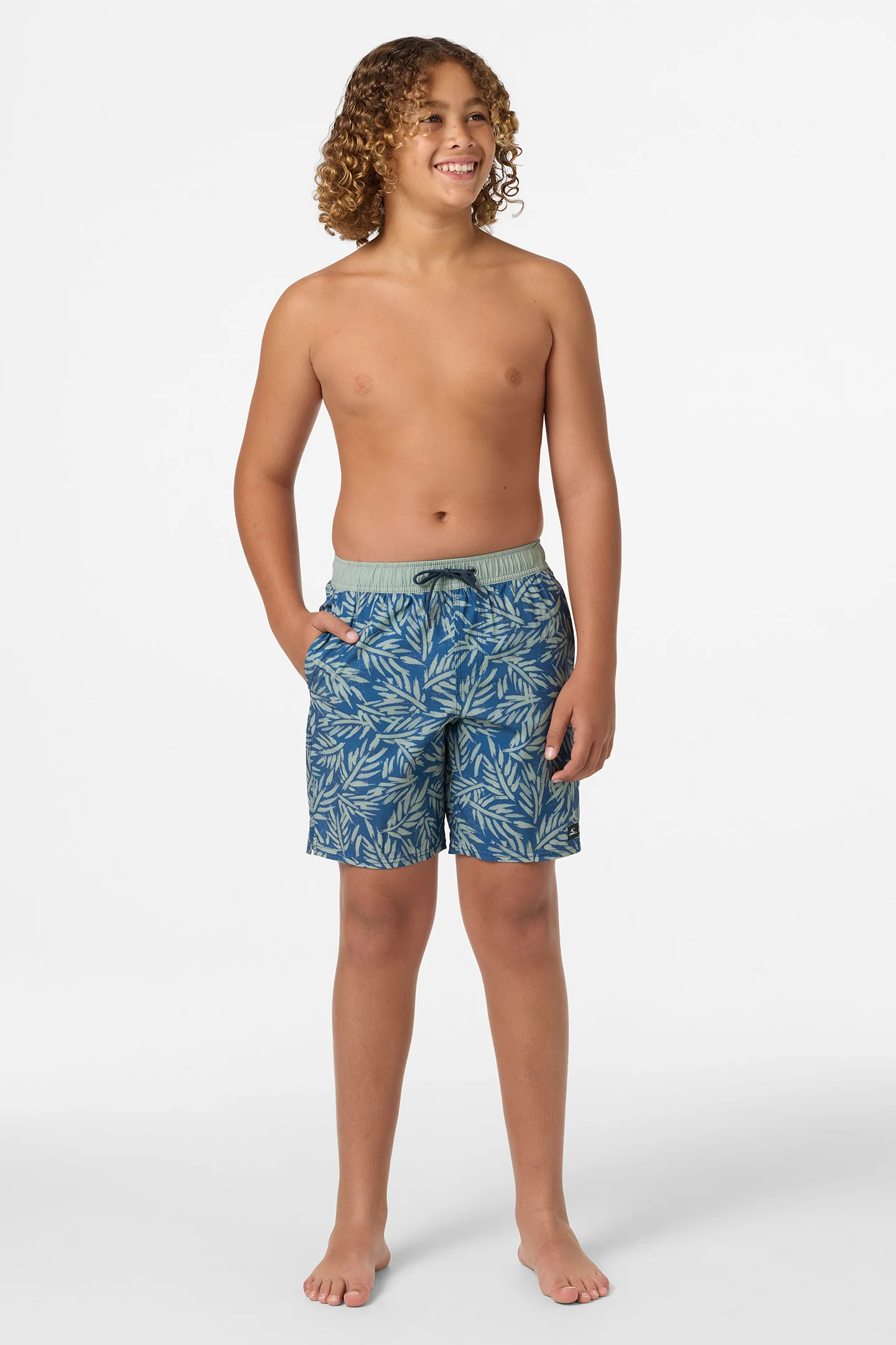 Boy's Hermosa Elastic Waist 16" Swim Trunks - Image 7