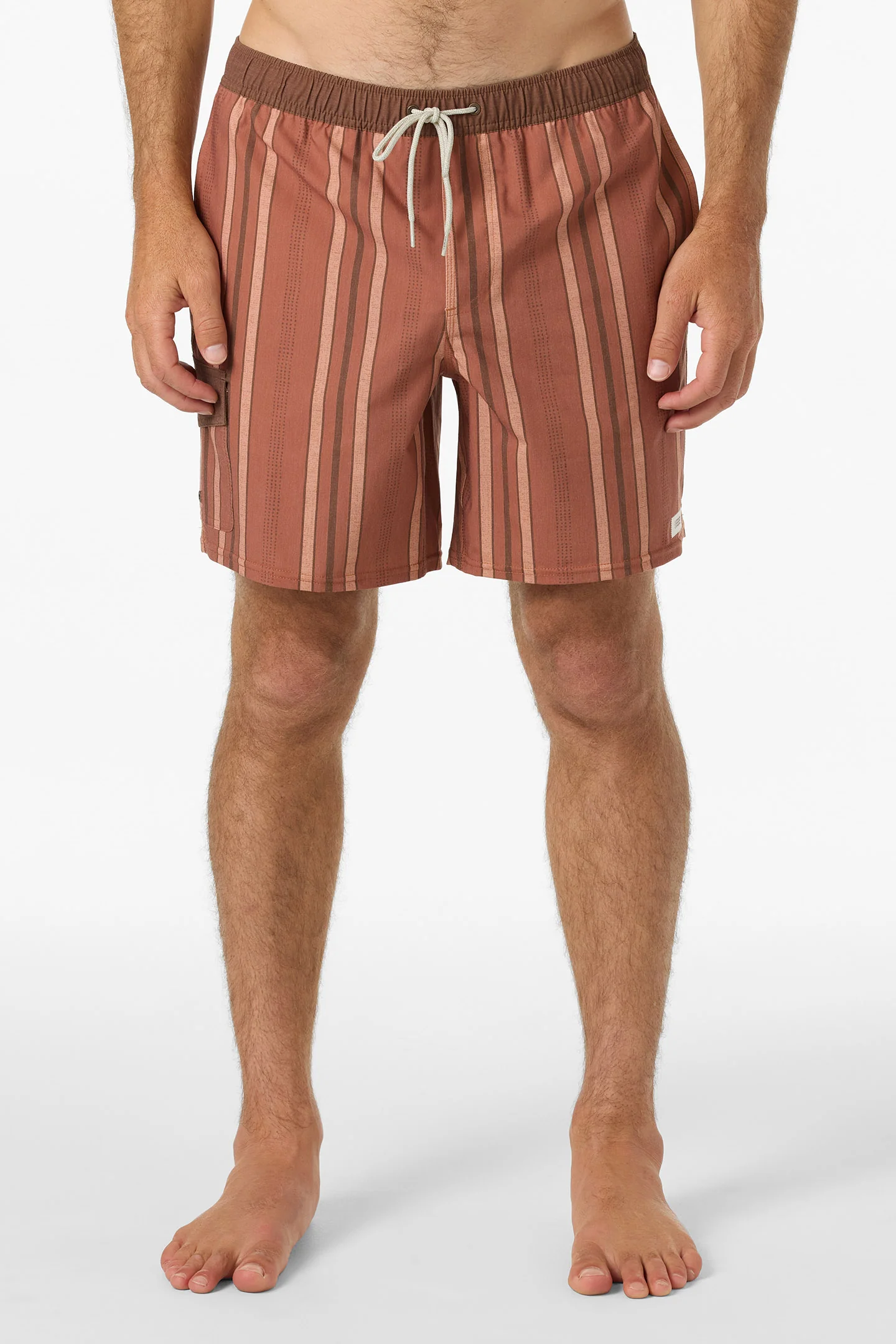 Hermosa Retro Elastic Waist 17" Swim Trunks - Image 2