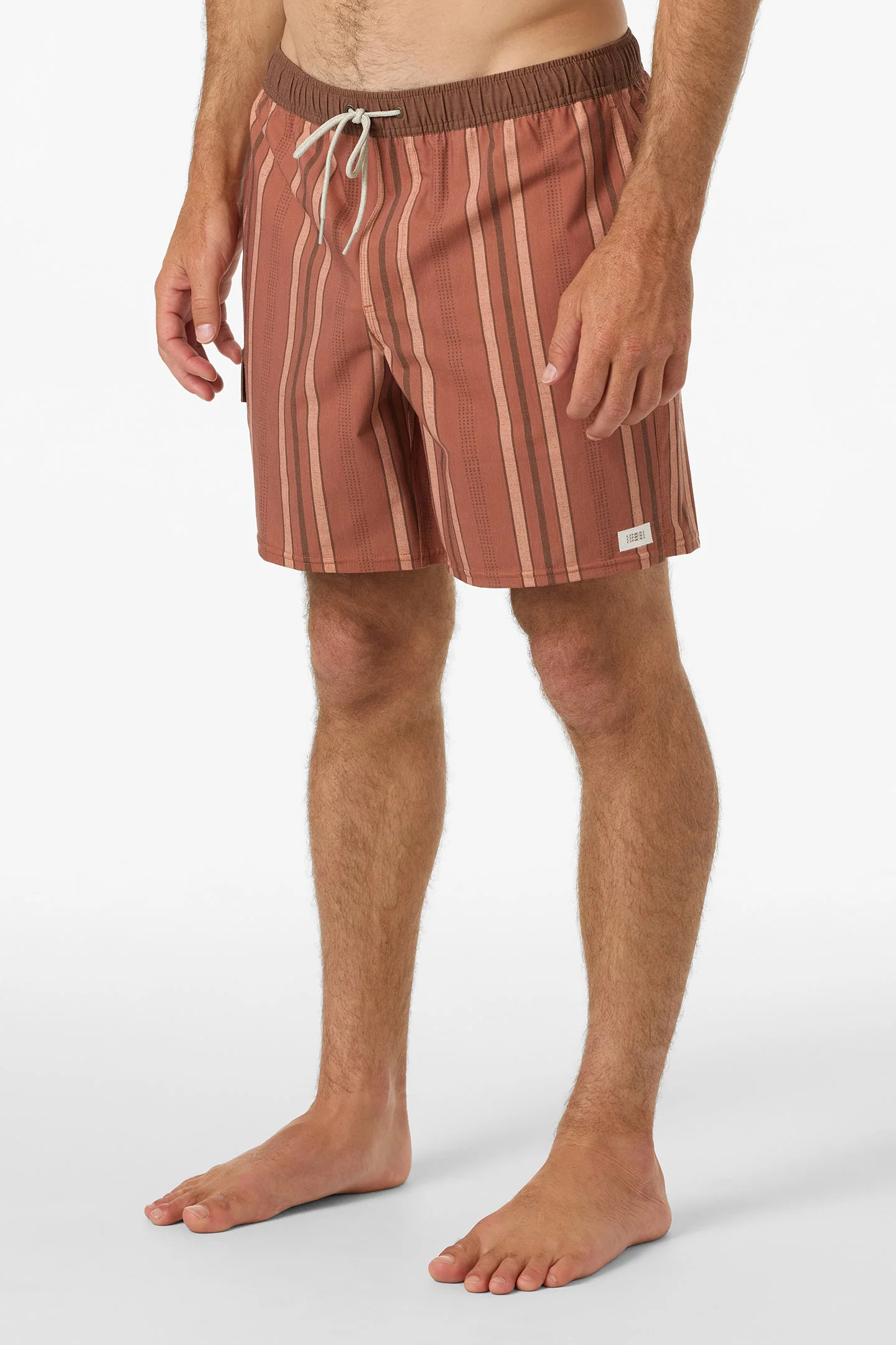 Hermosa Retro Elastic Waist 17" Swim Trunks - Image 3