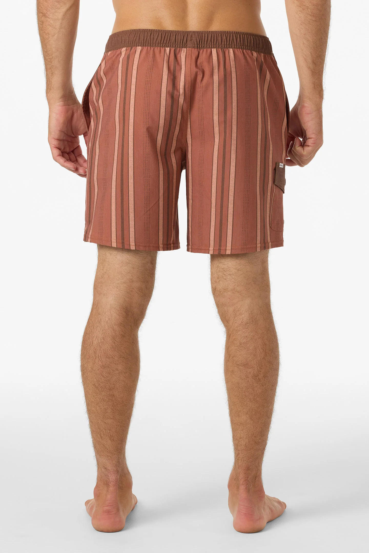 Hermosa Retro Elastic Waist 17" Swim Trunks - Image 4