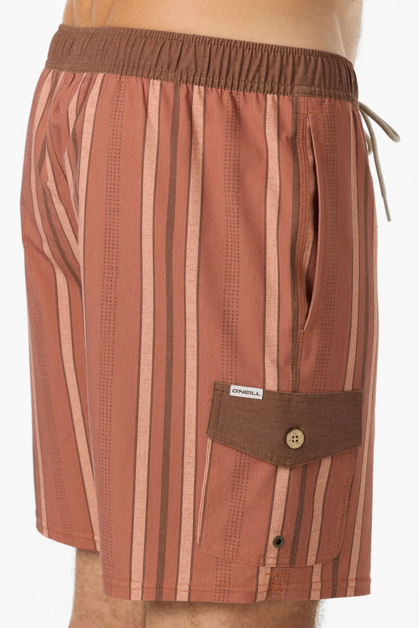 Hermosa Retro Elastic Waist 17" Swim Trunks - Image 5