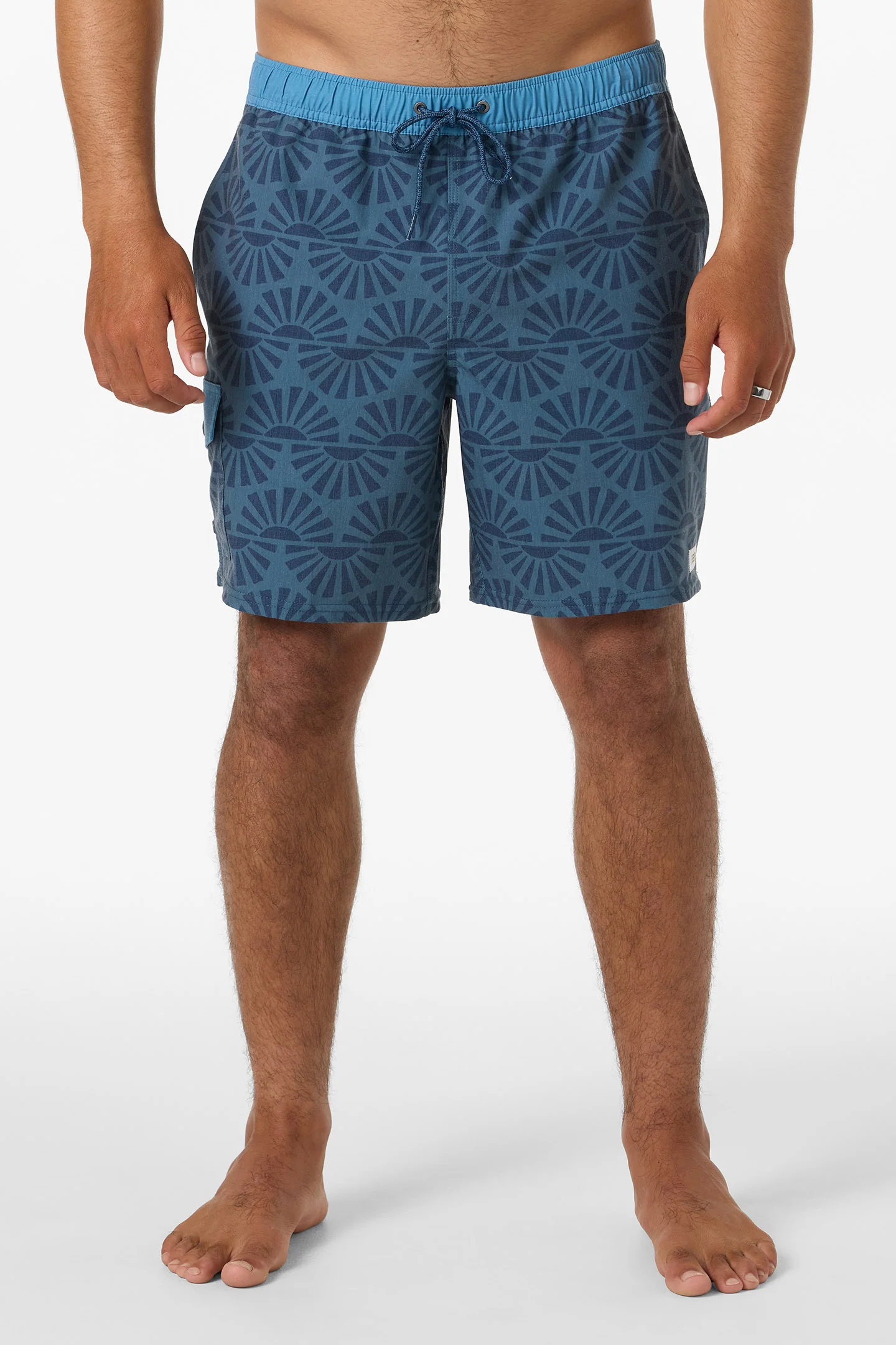 Hermosa Retro Elastic Waist 17" Swim Trunks - Image 2