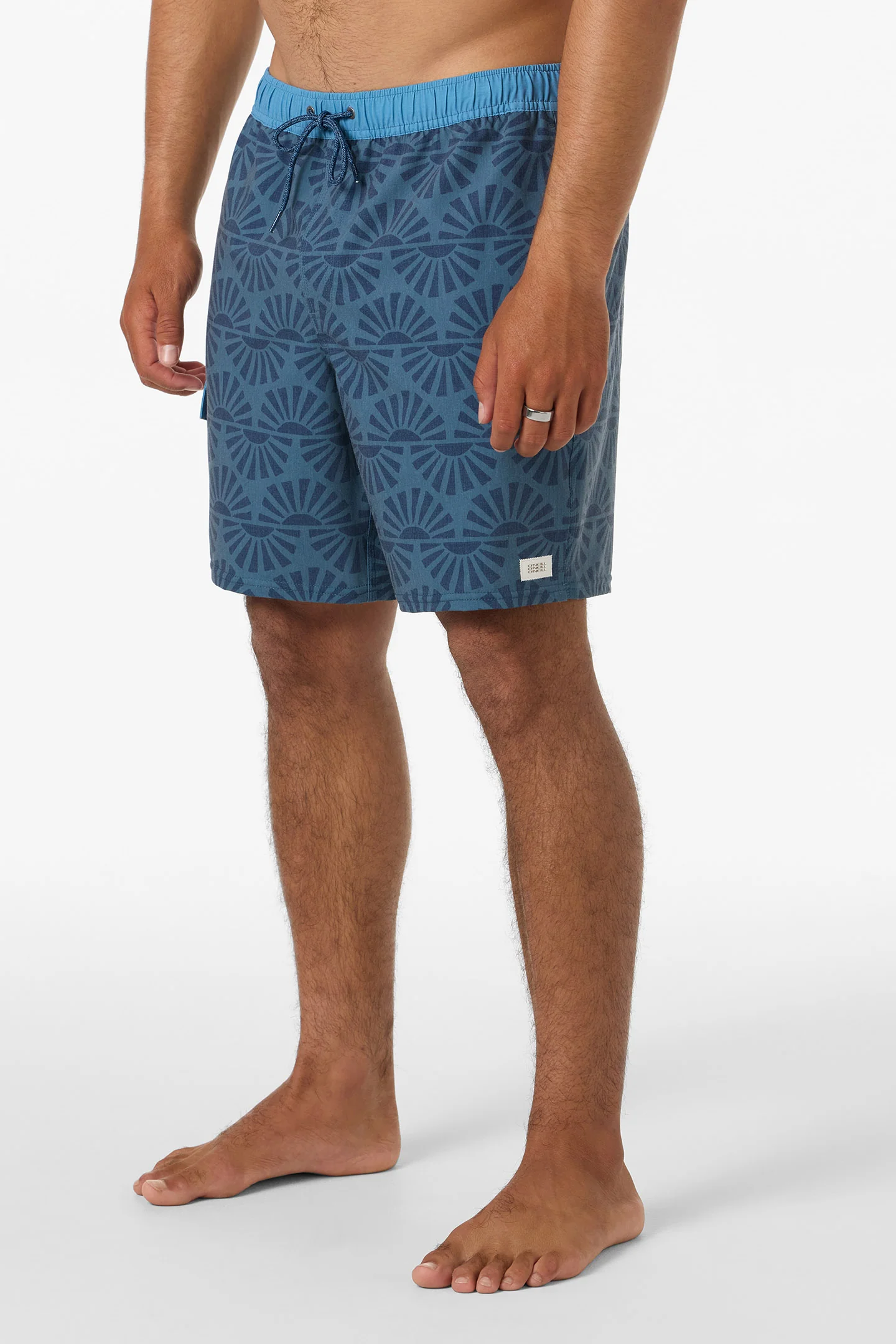 Hermosa Retro Elastic Waist 17" Swim Trunks - Image 3