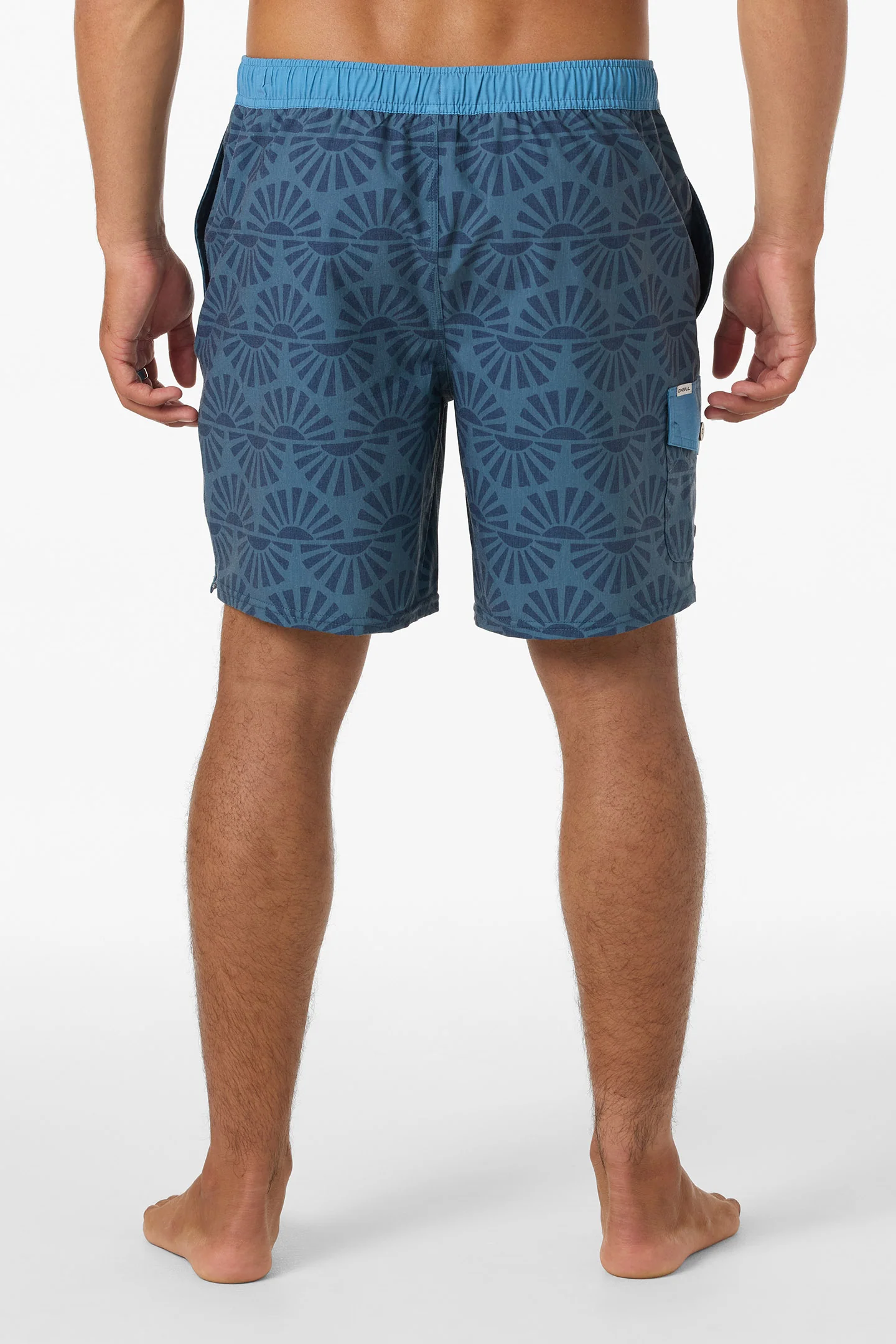 Hermosa Retro Elastic Waist 17" Swim Trunks - Image 4