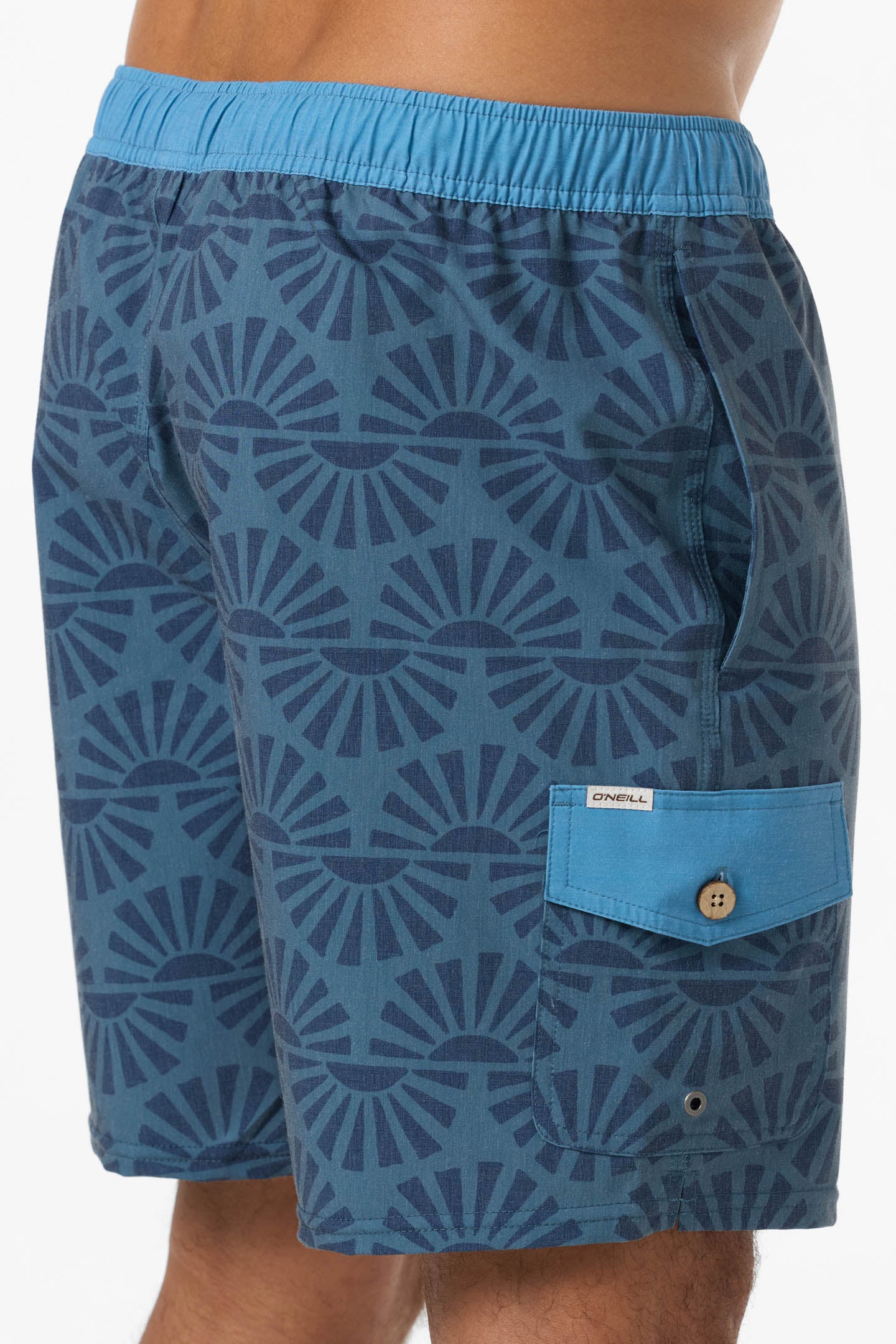 Hermosa Retro Elastic Waist 17" Swim Trunks - Image 5