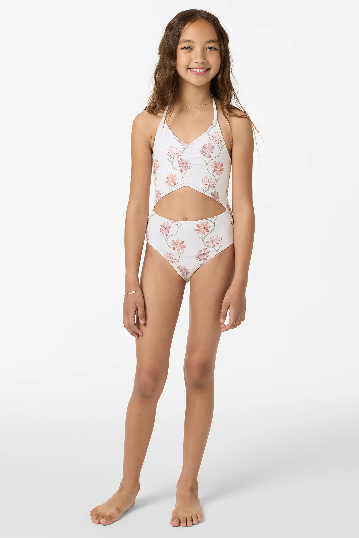 Girl's Ivy Floral Cinched One-Piece - Image 3