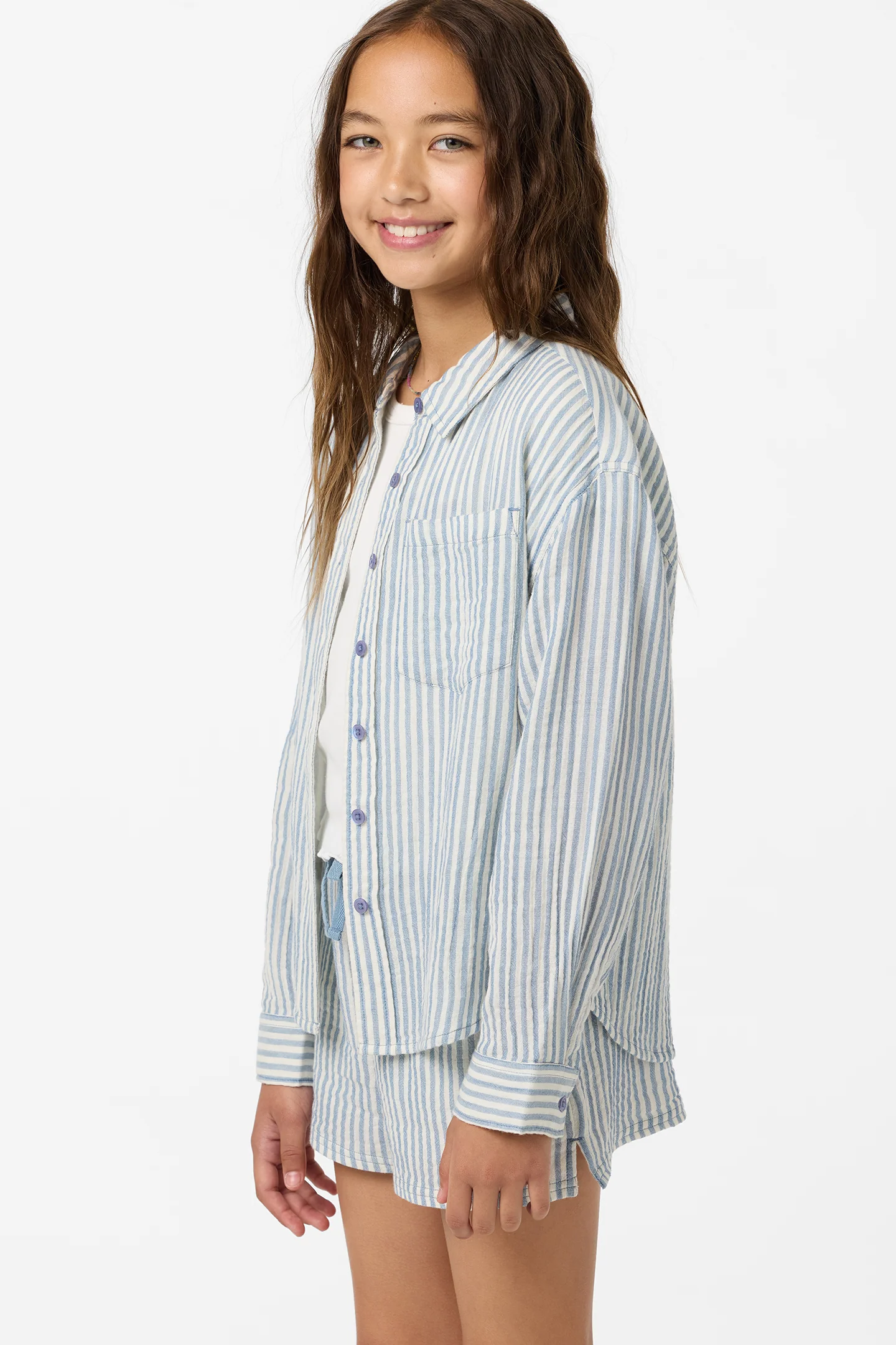Girl's Leni Stripe Relaxed Long Sleeve Top - Image 5