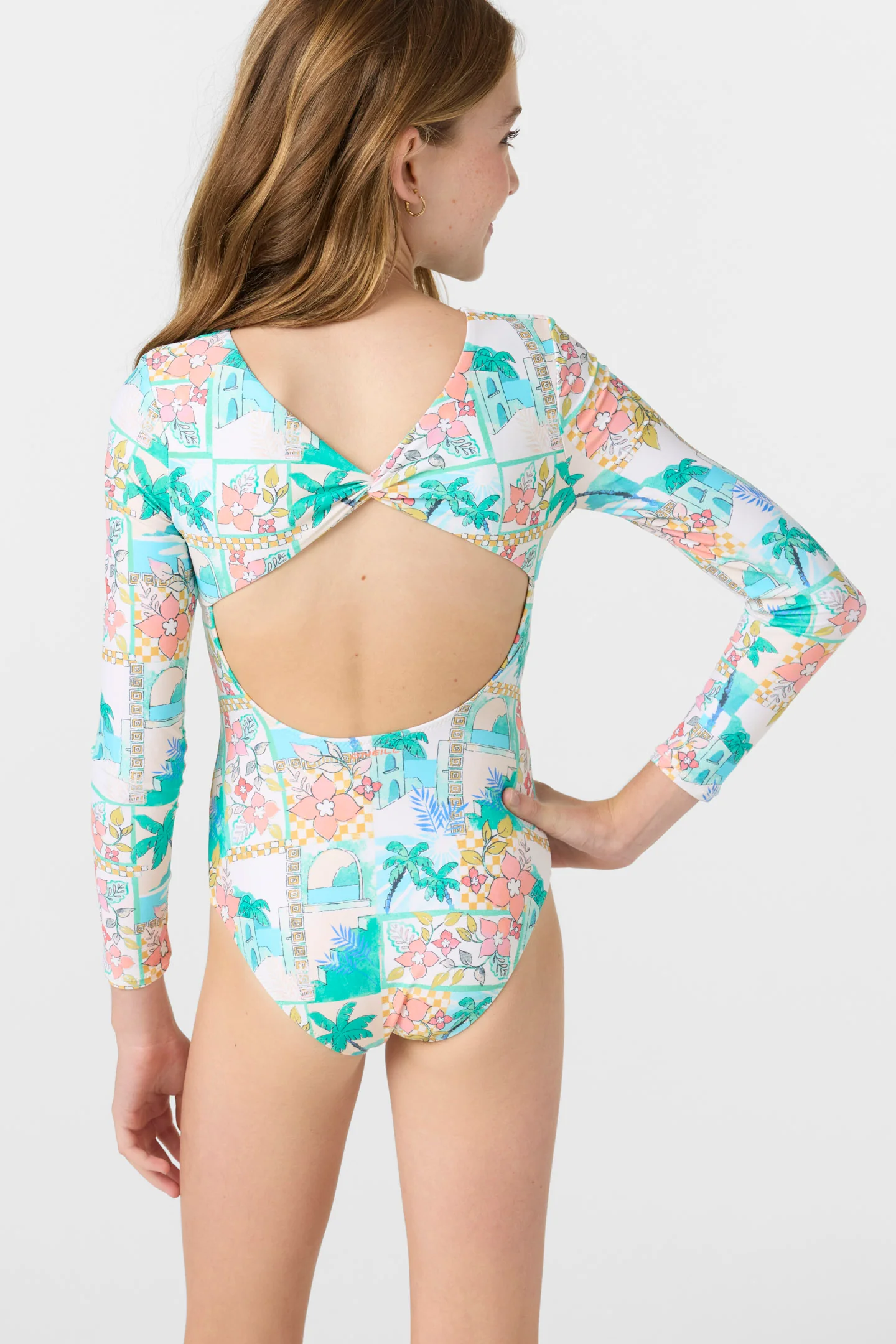 Girl's Maritime Twist Back Surf Suit - Image 2