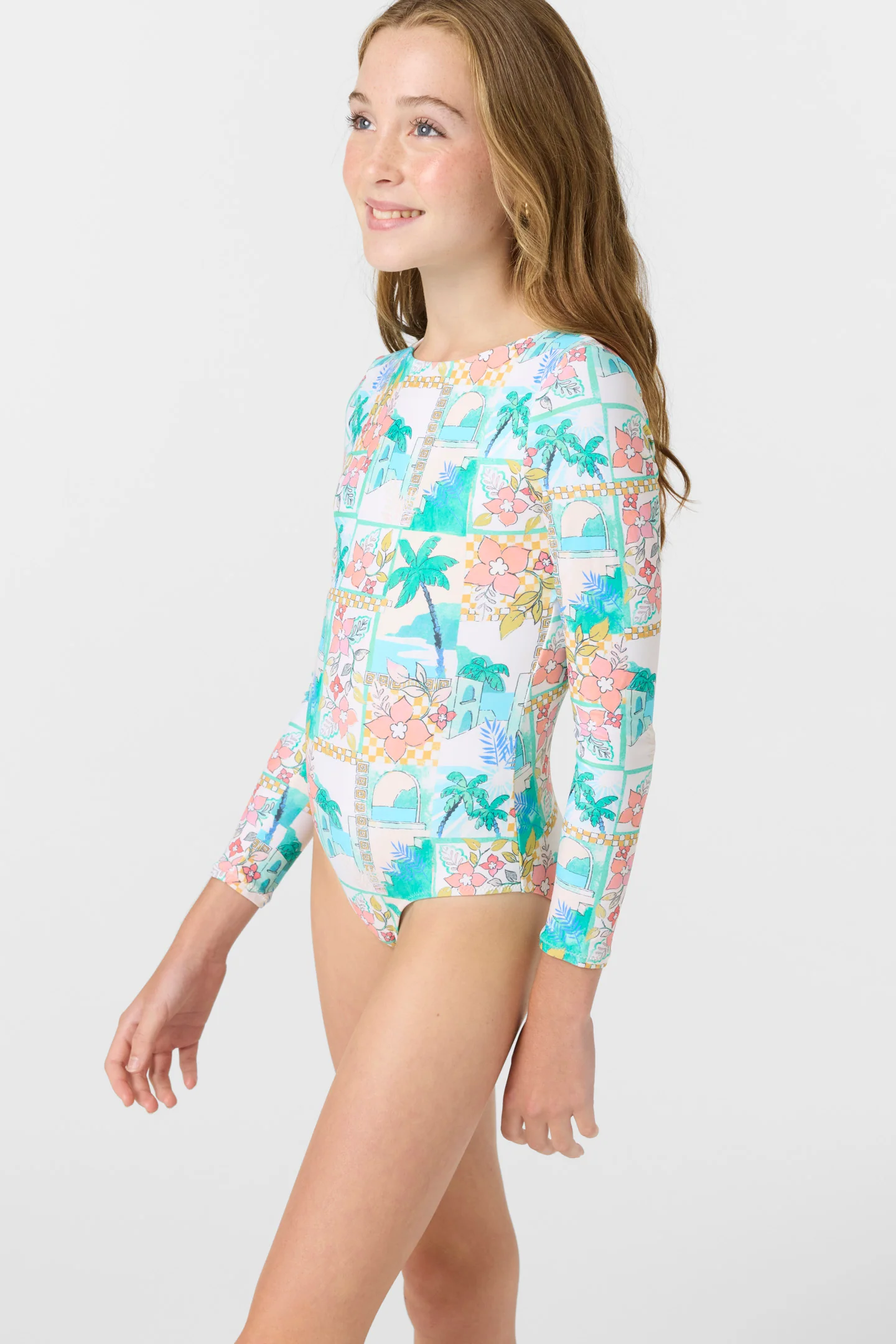 Girl's Maritime Twist Back Surf Suit - Image 4
