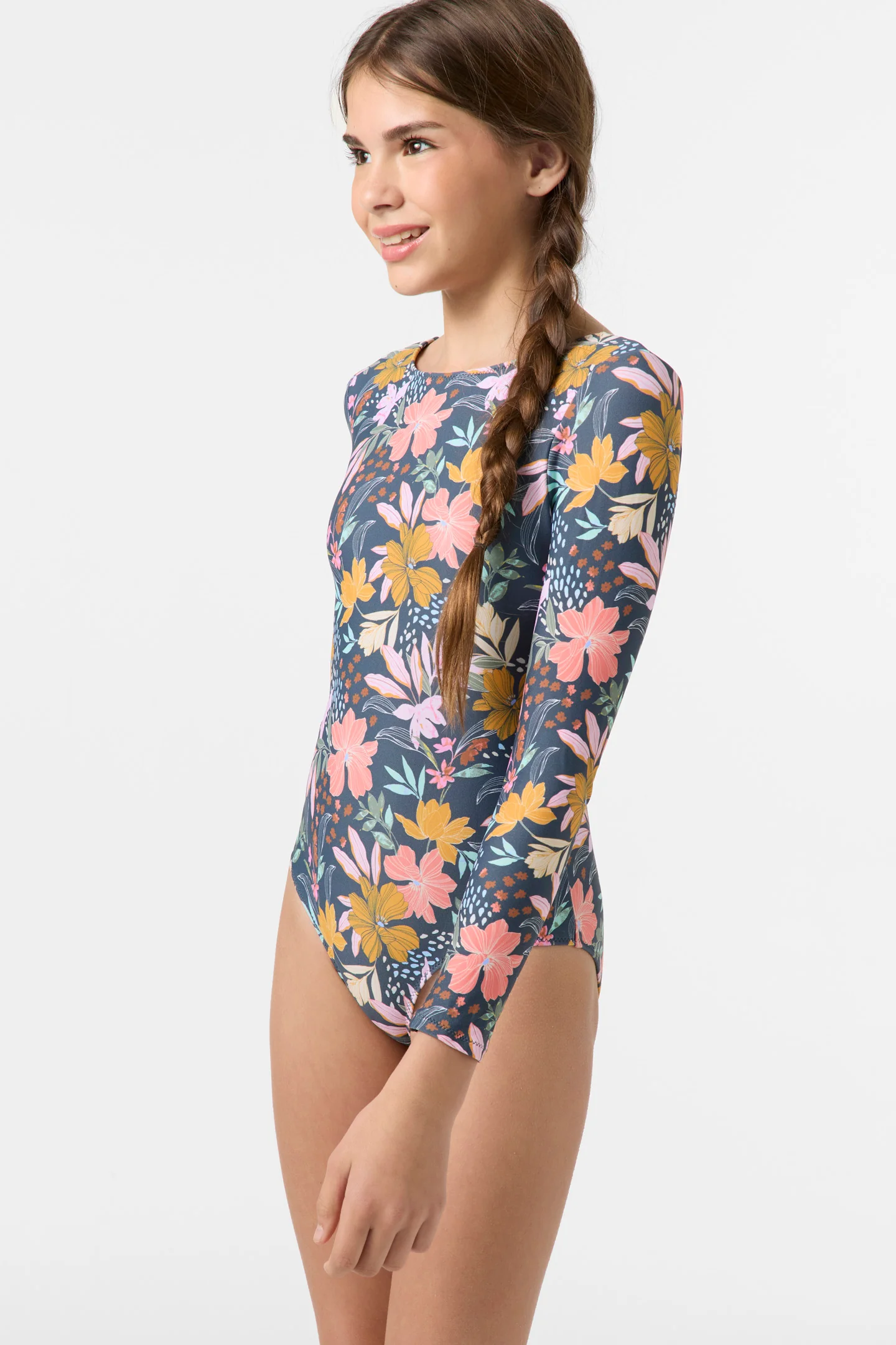 Girl's Mila Floral Twist Back Surf Suit - Image 4