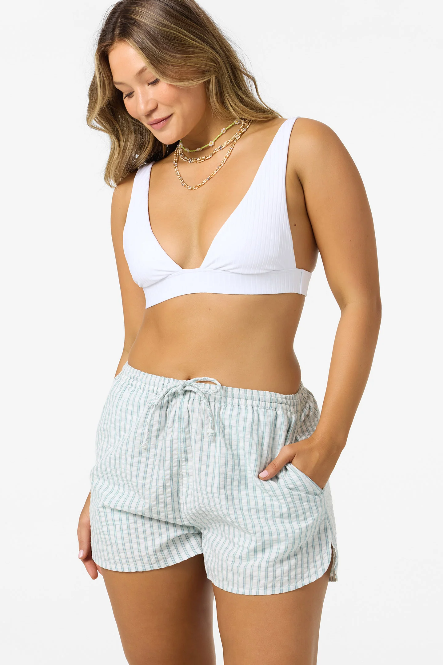 Millie Seersucker Beach Shorts - Image 8