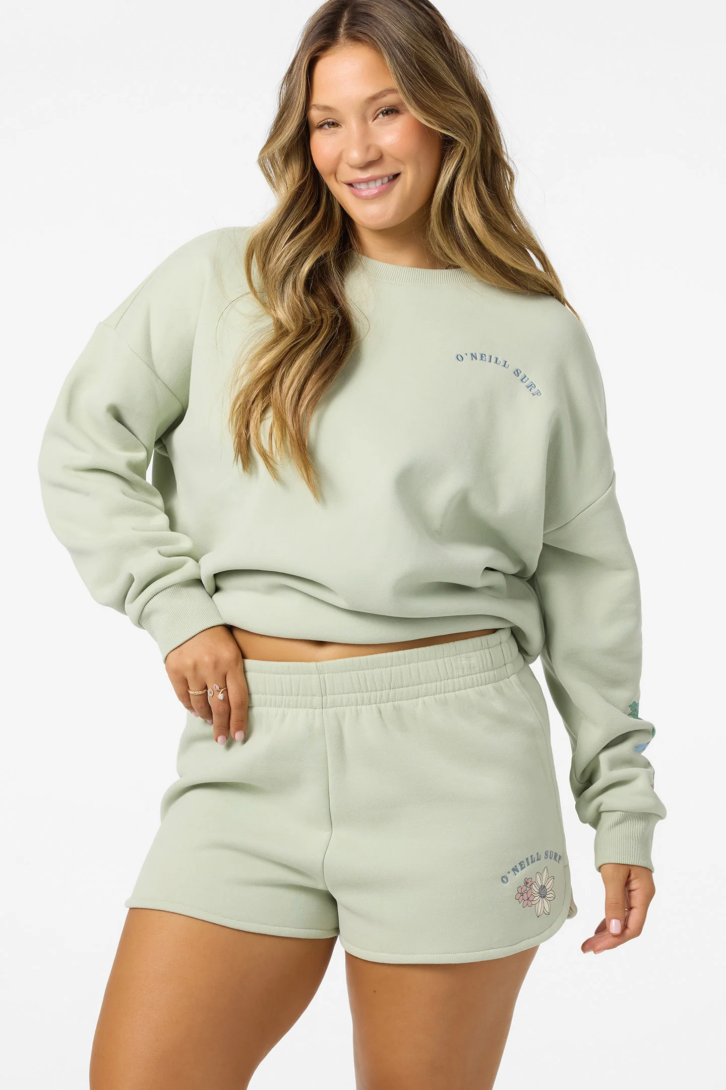 Petal Scallop Fleece Lounge Shorts