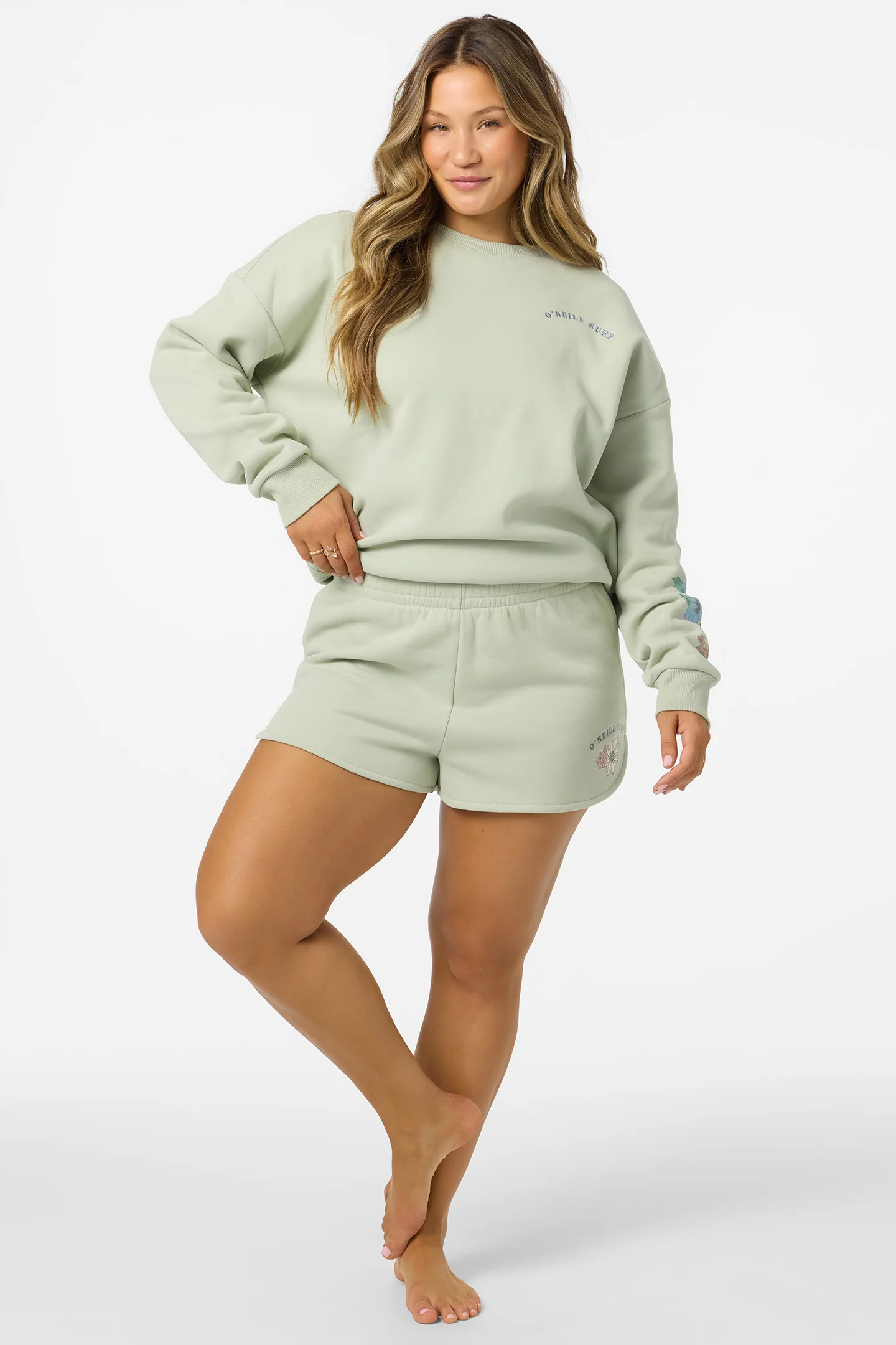 Petal Scallop Fleece Lounge Shorts - Image 3
