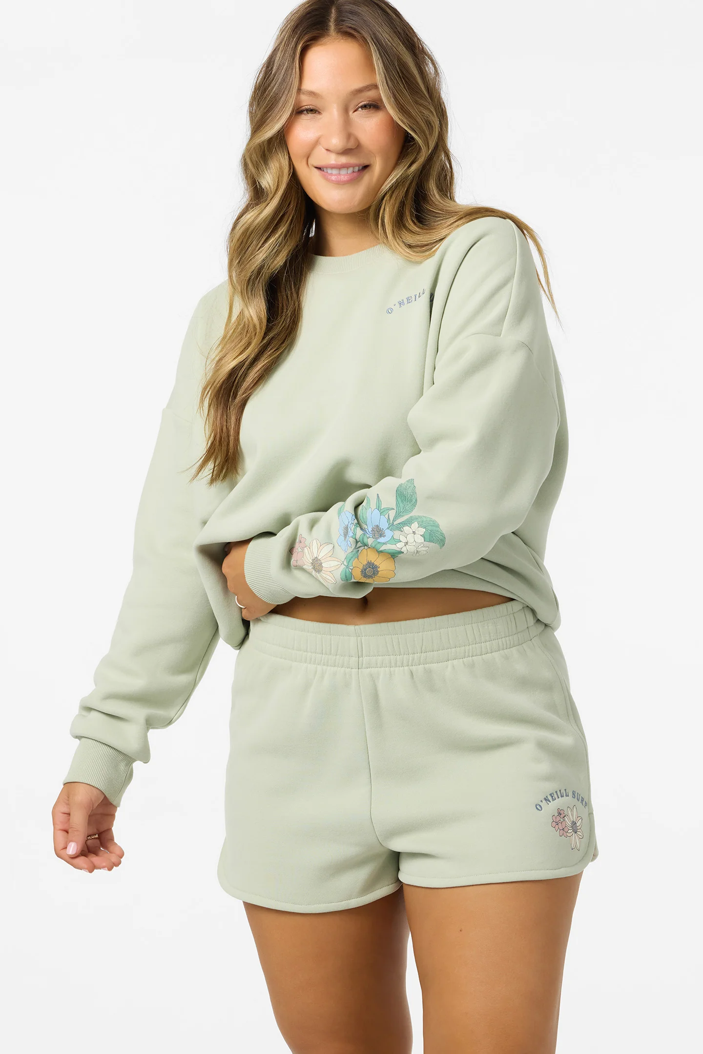Petal Scallop Fleece Lounge Shorts - Image 7