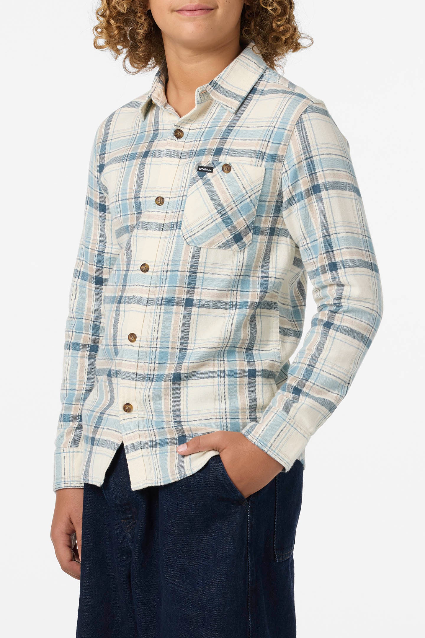 Boy's Redmond Plaid Flannel Long Sleeve Shirt - Image 3