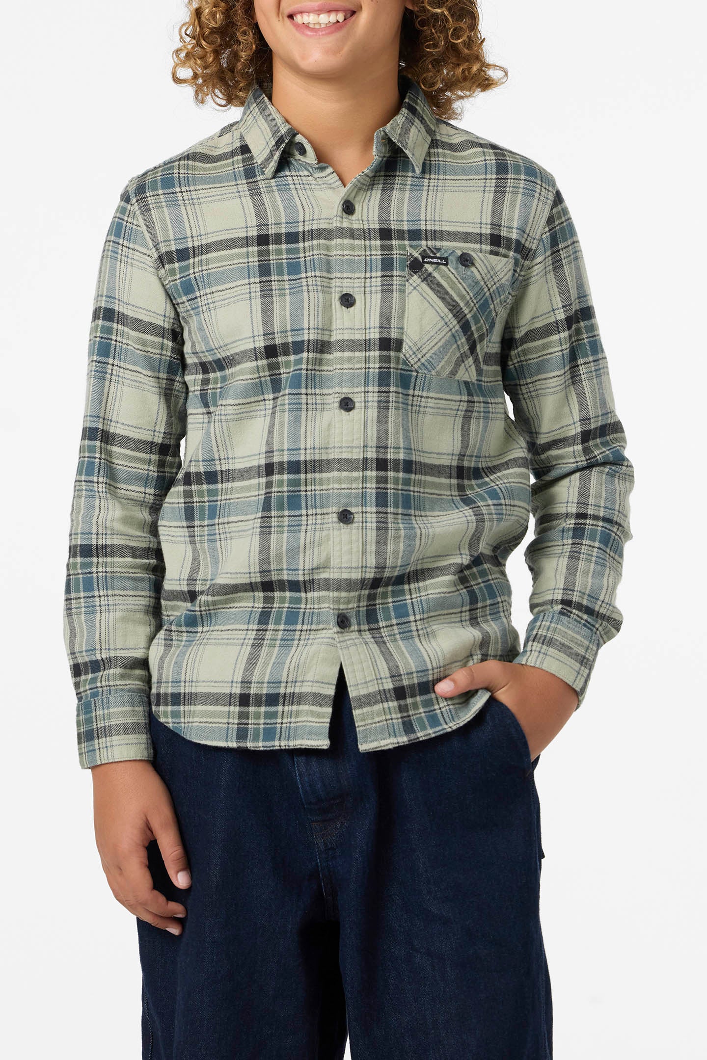 Boy's Redmond Plaid Flannel Long Sleeve Shirt - Image 2