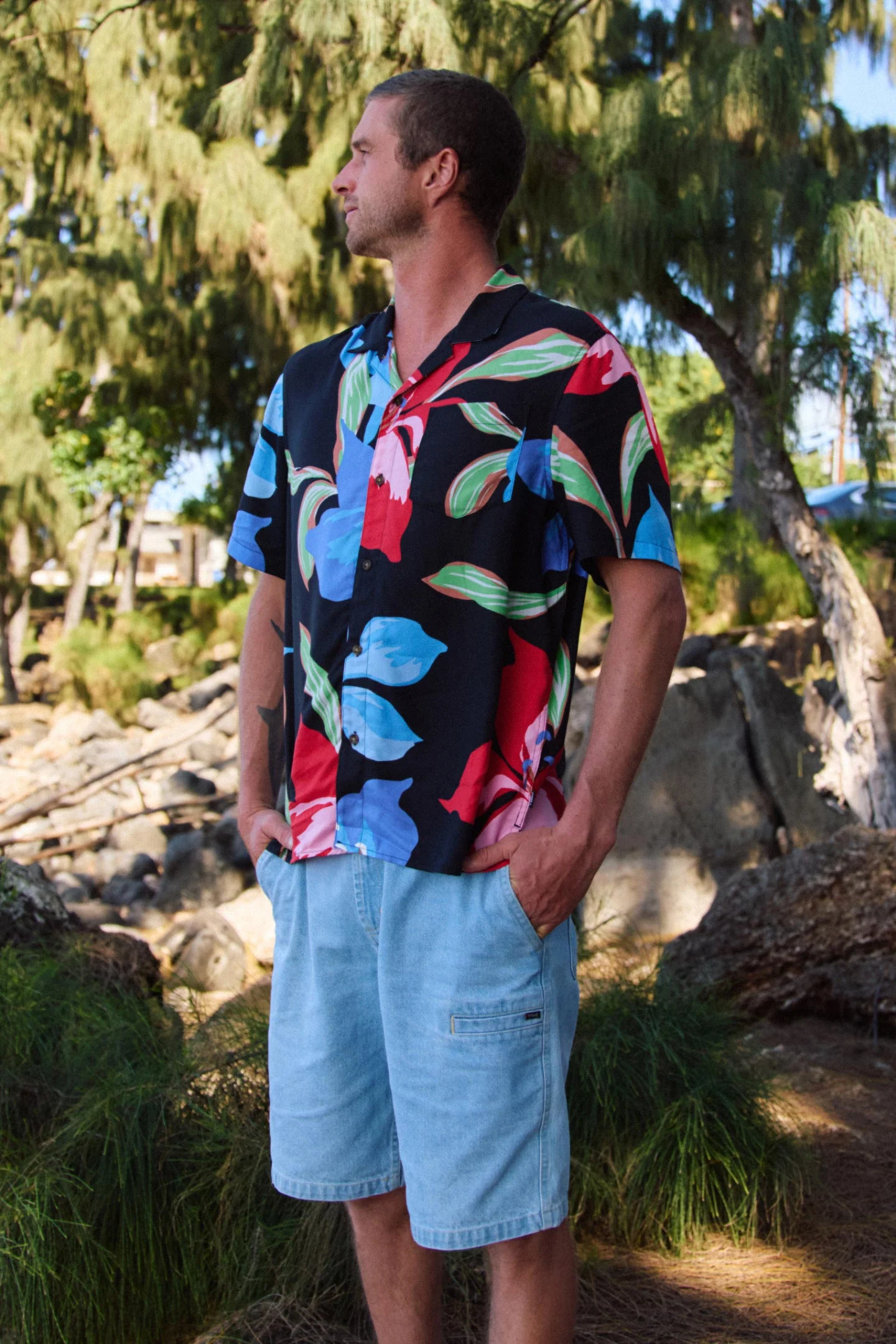 Relaxed Woven Camp Shirt