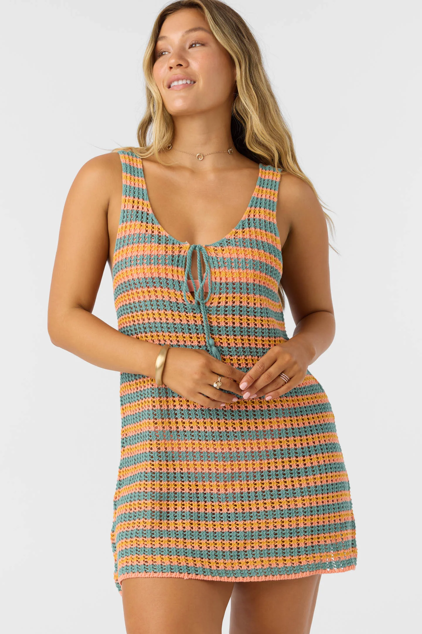Ryan Stripe Mini Cover-Up Dress - Image 9