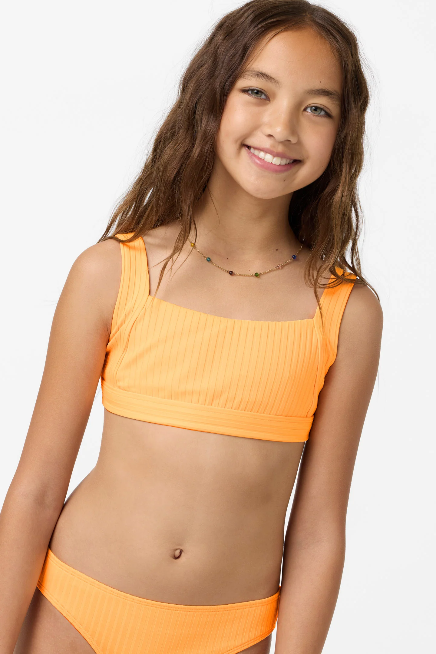 Girl's Shorebreak Rib Square Neck Swim Set - Image 4