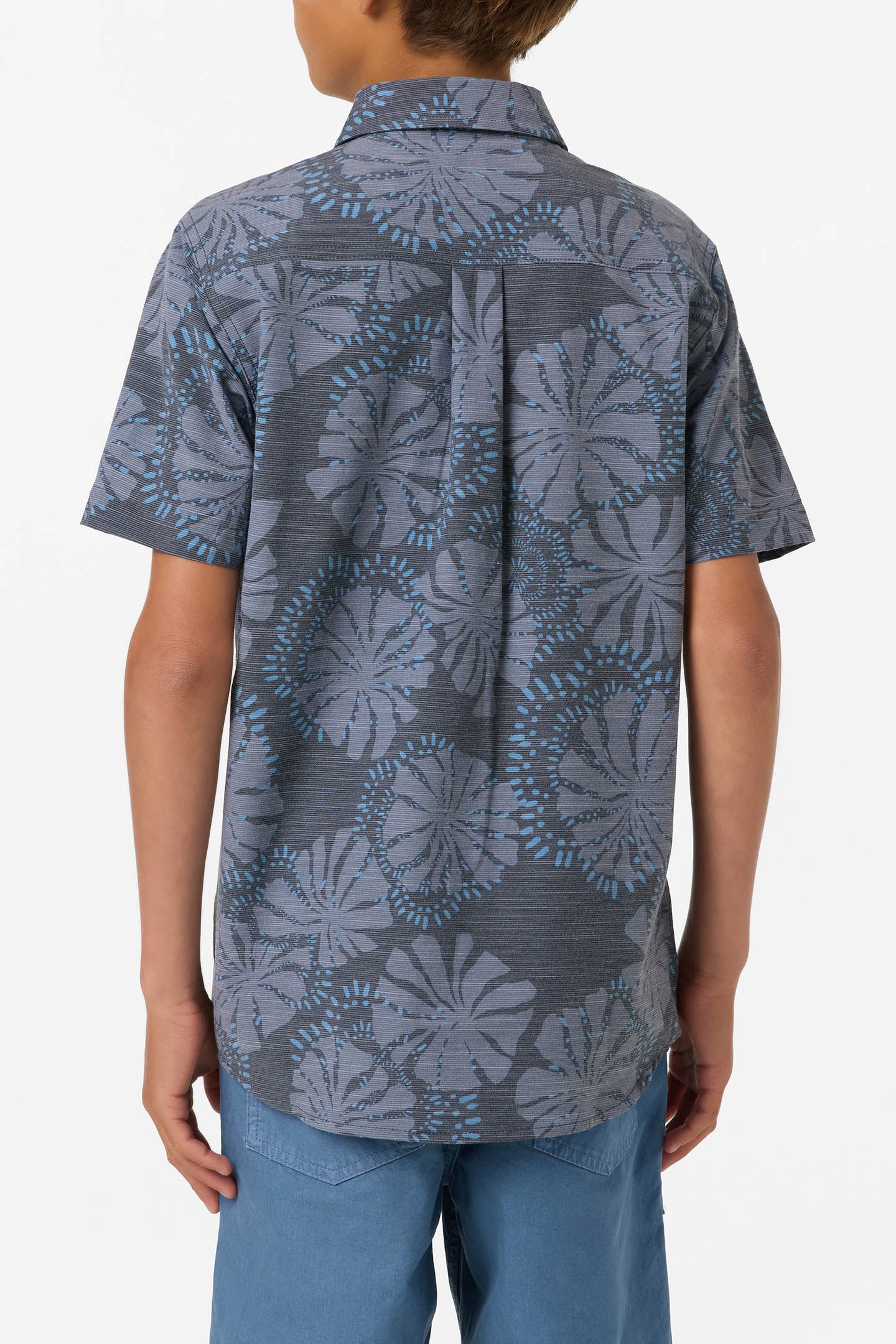 Boy's UPF Slub Standard Woven Shirt Button - Image 4
